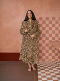 Plush Caramel Leopard Robe