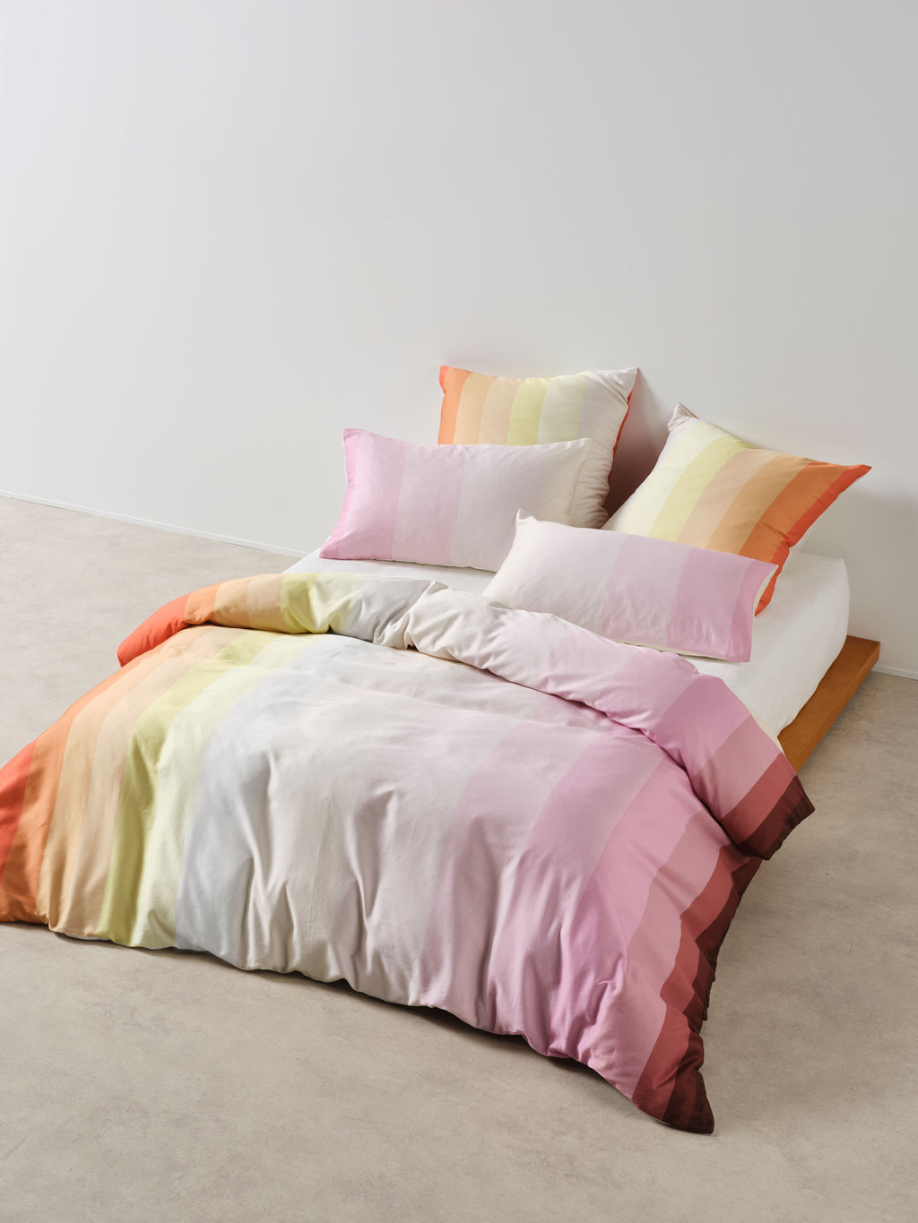 Sunrise Stripe Bubblegum Quilt Cover Set
