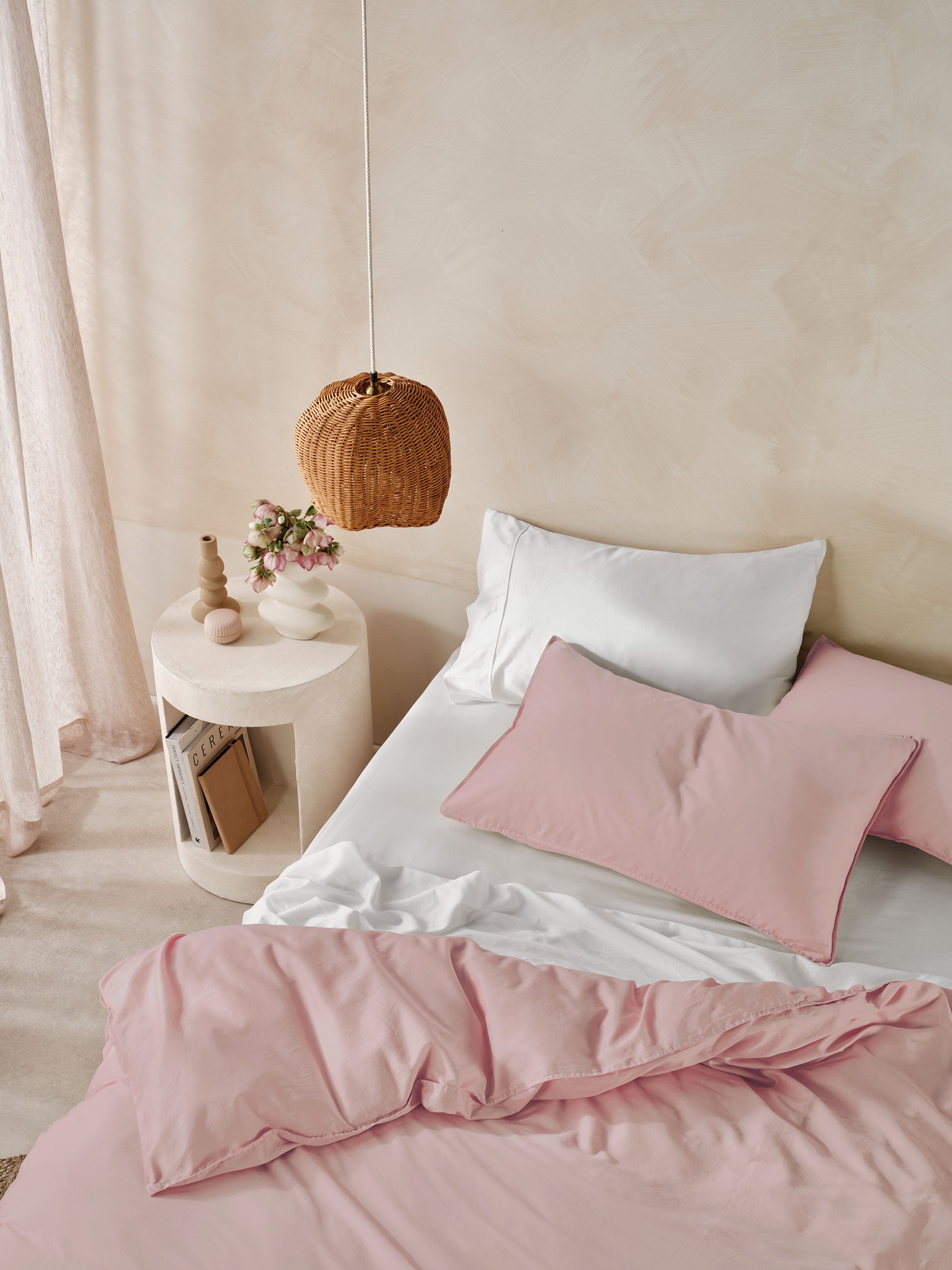 Surf Wash Dusty Rose Quilt Cover Set