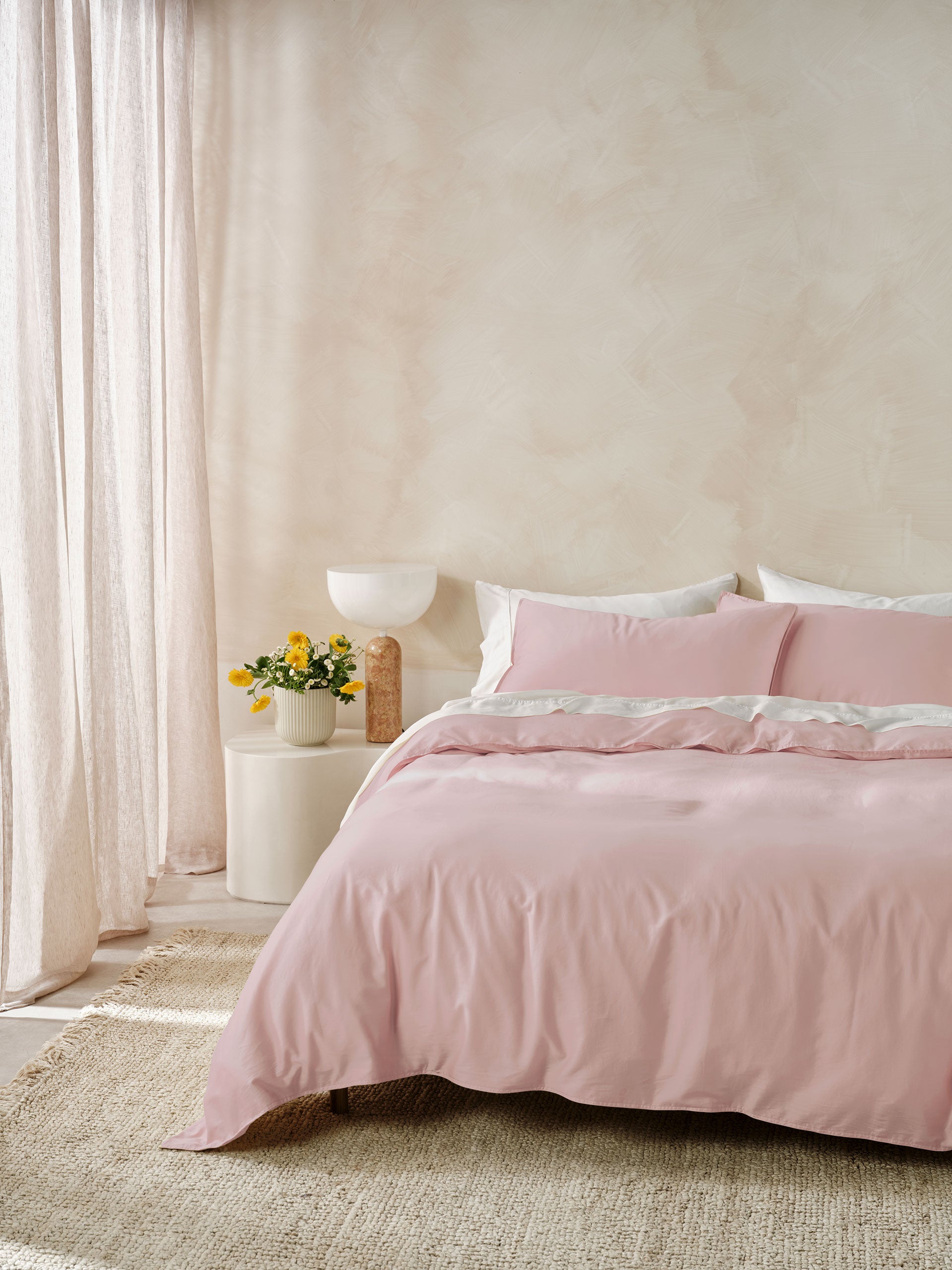 Surf Wash Dusty Rose Quilt Cover Set