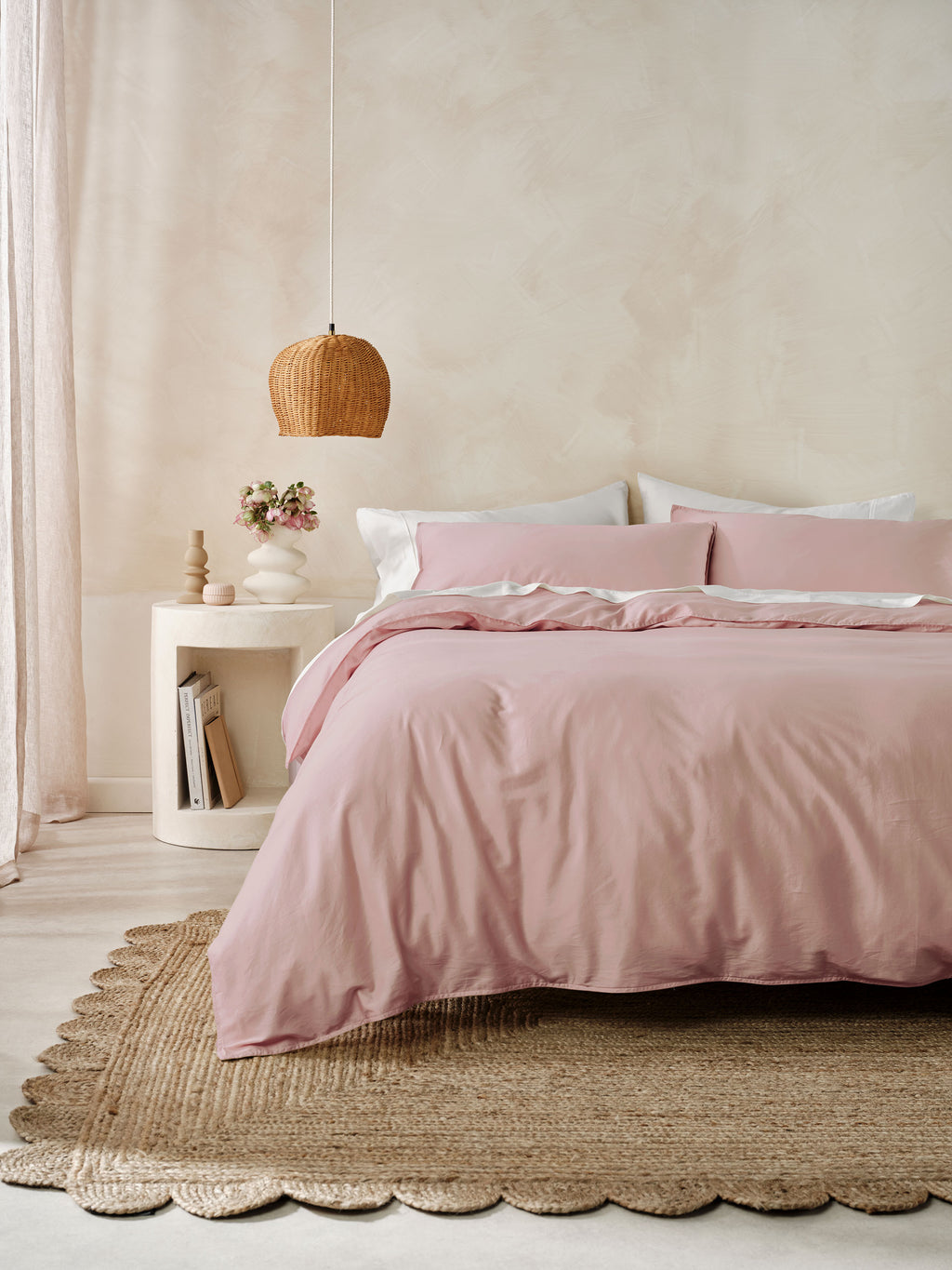 Surf Wash Dusty Rose Quilt Cover Set