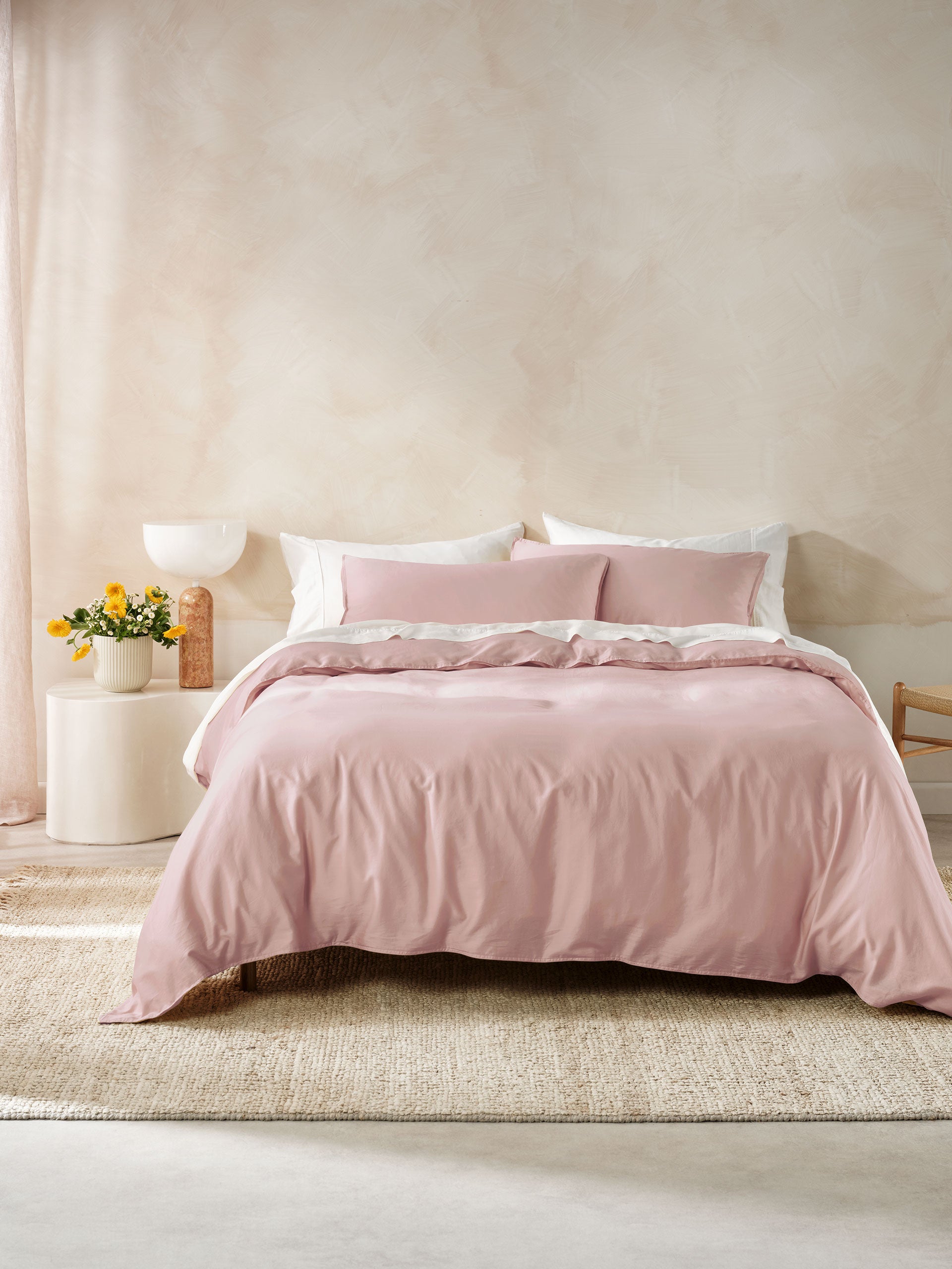 Surf Wash Dusty Rose Quilt Cover Set