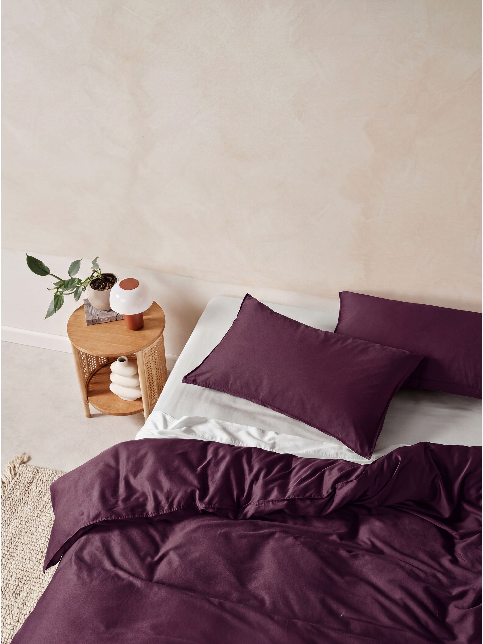 Surf Wash Plum Quilt Cover Set