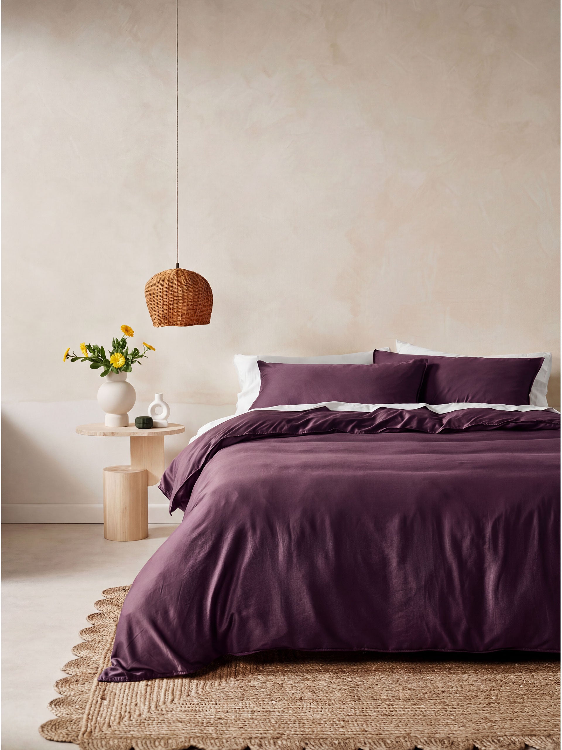 Surf Wash Plum Quilt Cover Set