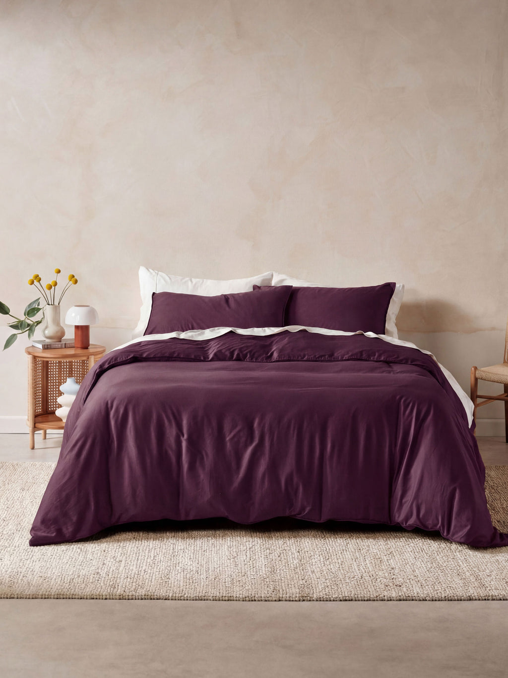Surf Wash Plum Quilt Cover Set