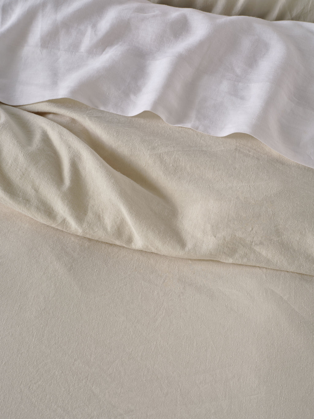Vintage Ruffle Natural Quilt Cover Set