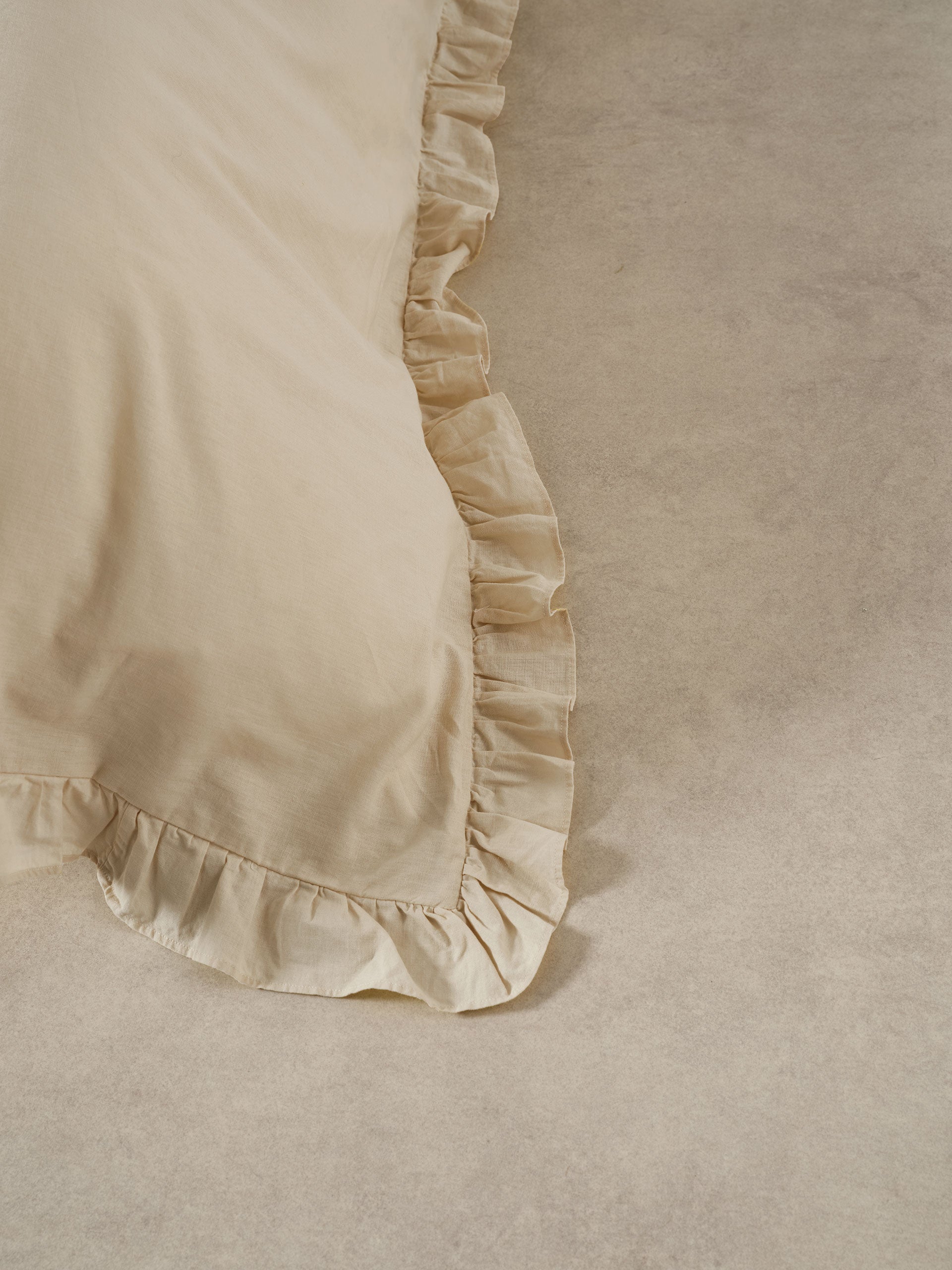 Vintage Ruffle Natural Quilt Cover Set