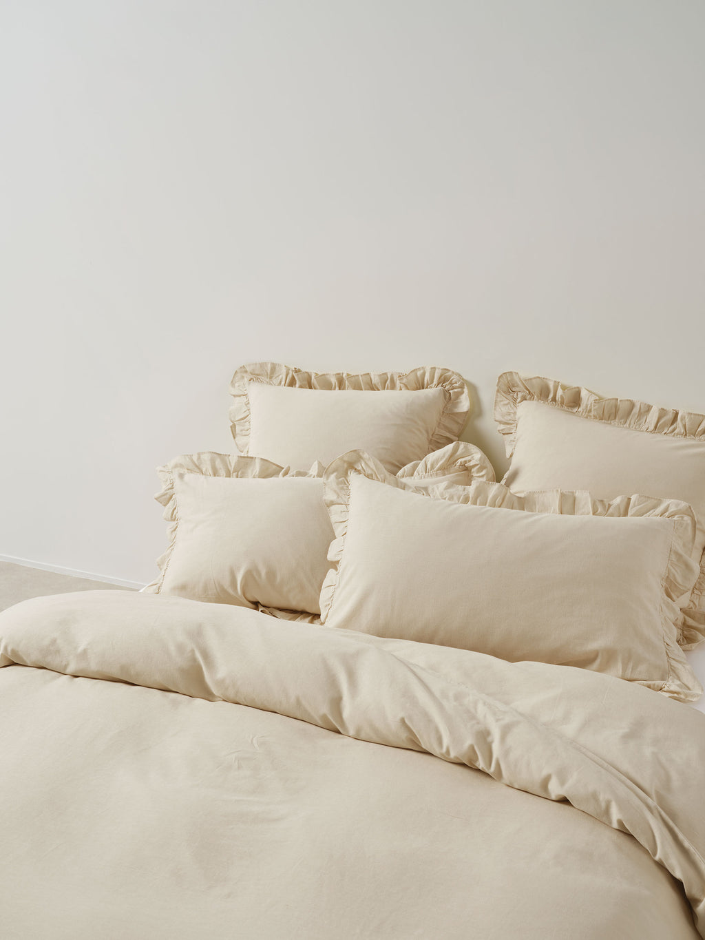 Vintage Ruffle Natural European Pillowcase