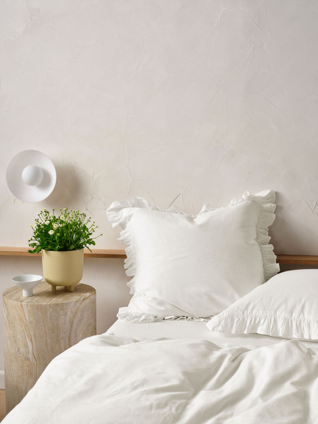 Vintage Ruffle White European Pillowcase