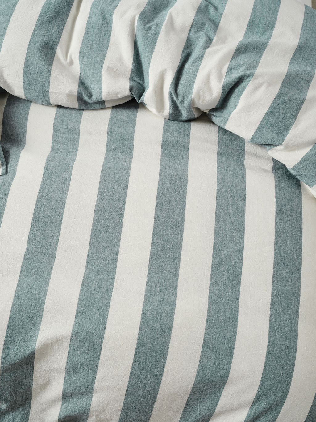Vintage Stripe Denim Quilt Cover Set