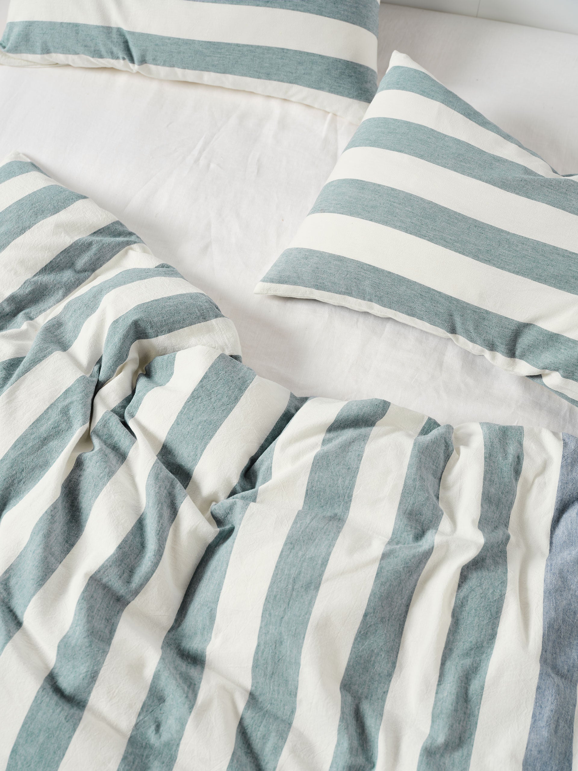Vintage Stripe Denim Quilt Cover Set