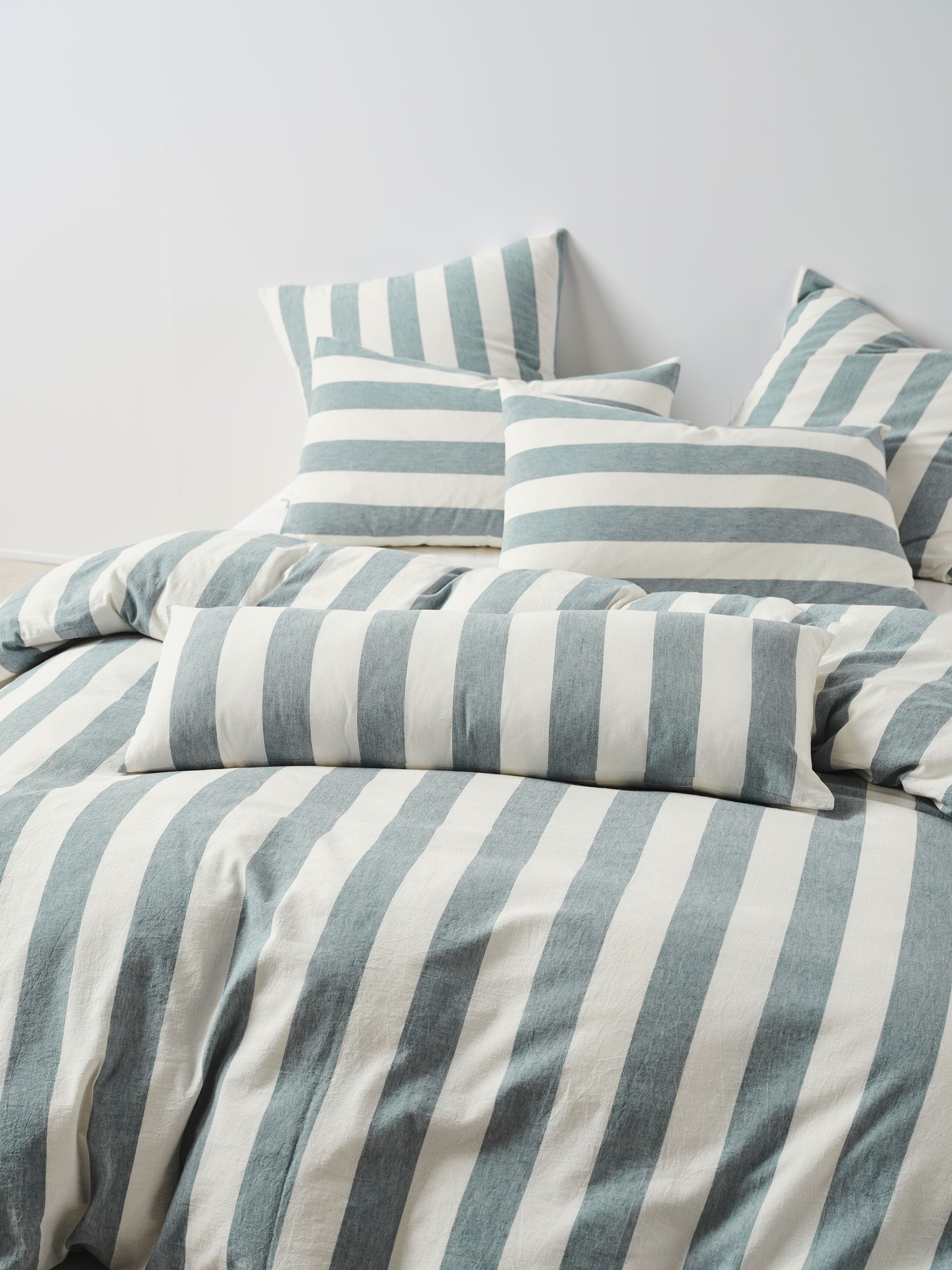 Vintage Stripe Denim Quilt Cover Set