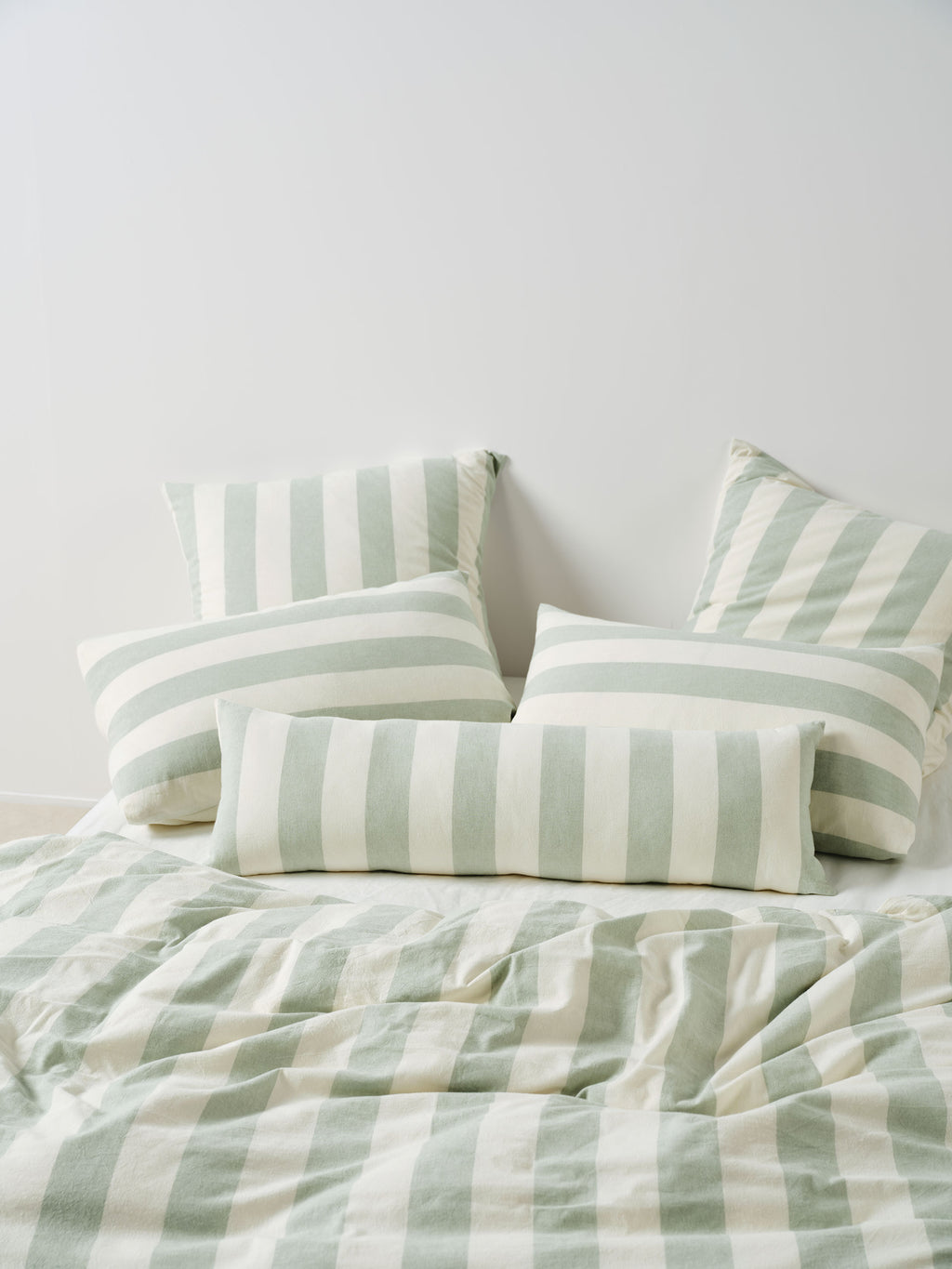 Vintage Stripe Jade Quilt Cover Set