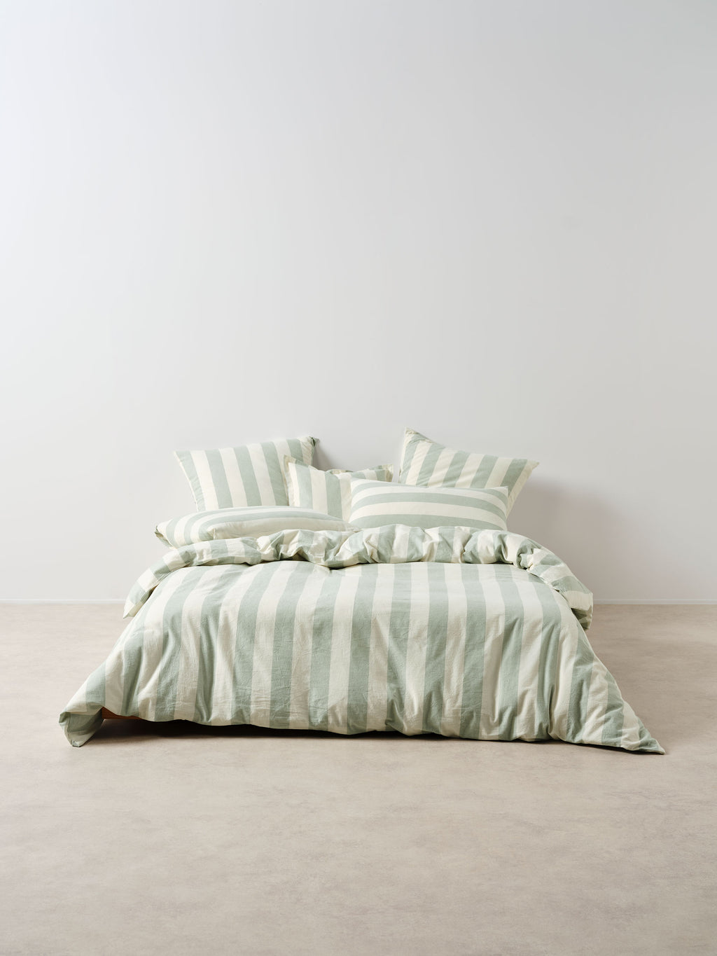 Vintage Stripe Jade Quilt Cover Set