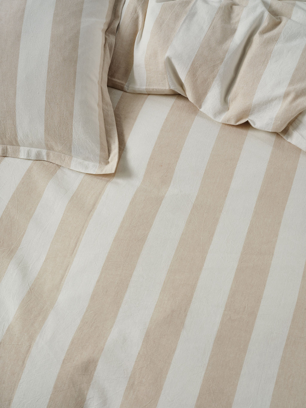 Vintage Stripe Natural Quilt Cover Set