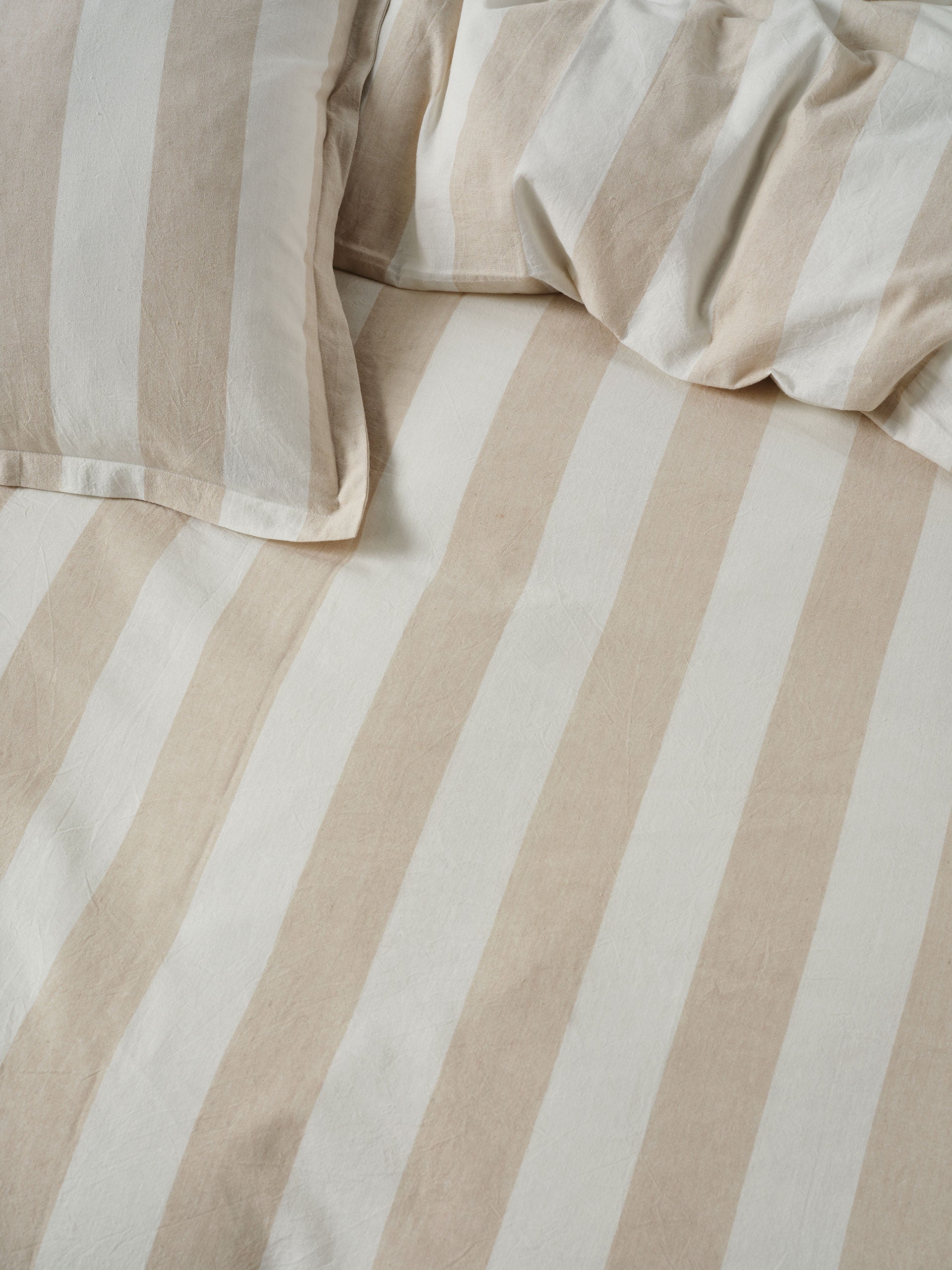 Vintage Stripe Natural Quilt Cover Set