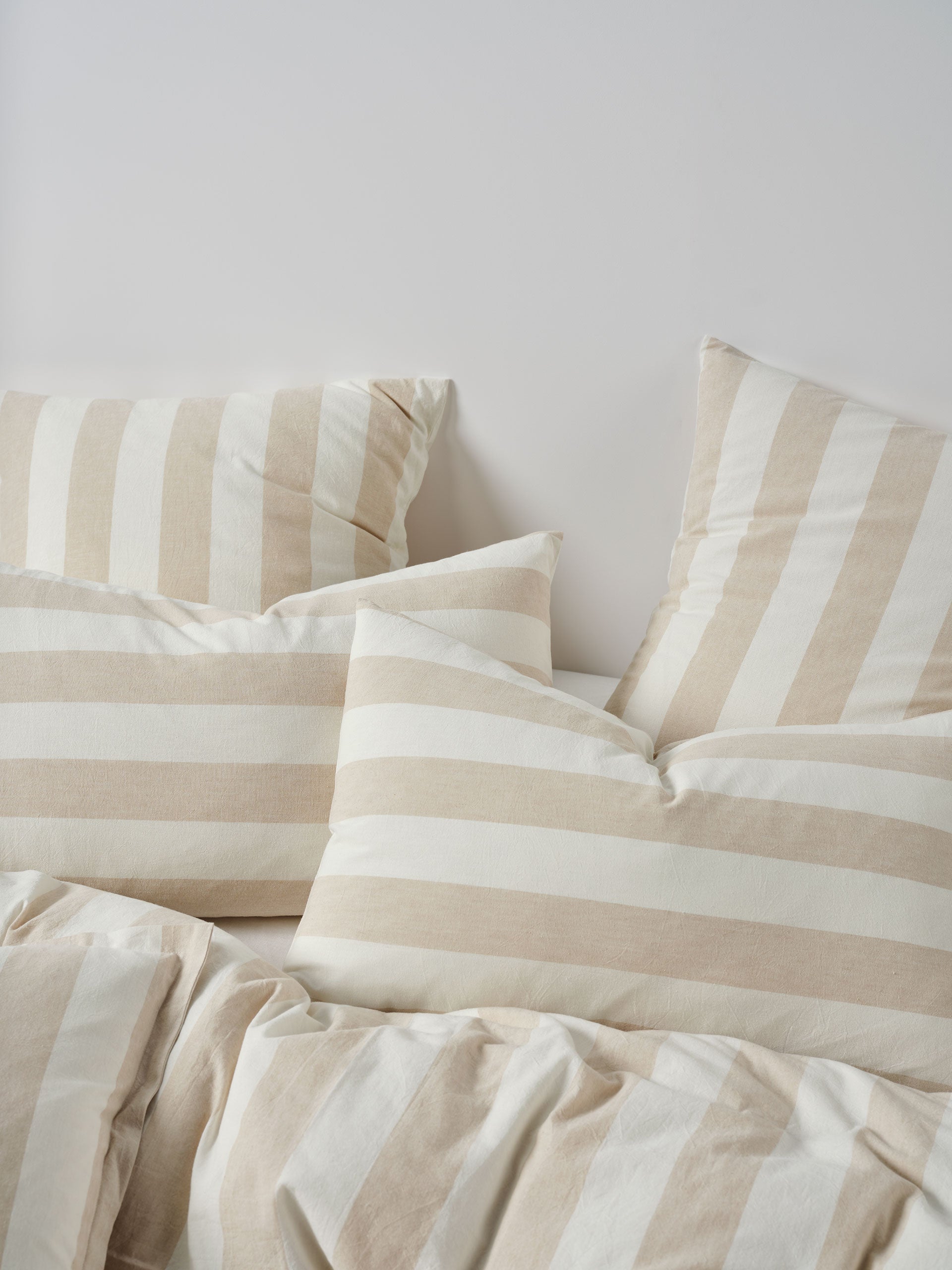 Vintage Stripe Natural Quilt Cover Set