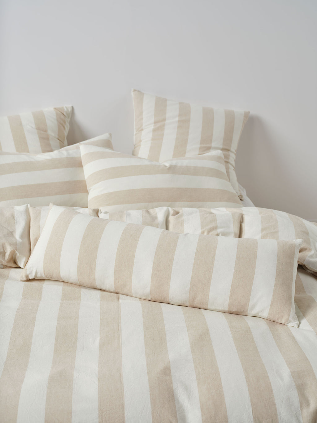 Vintage Stripe Natural Quilt Cover Set
