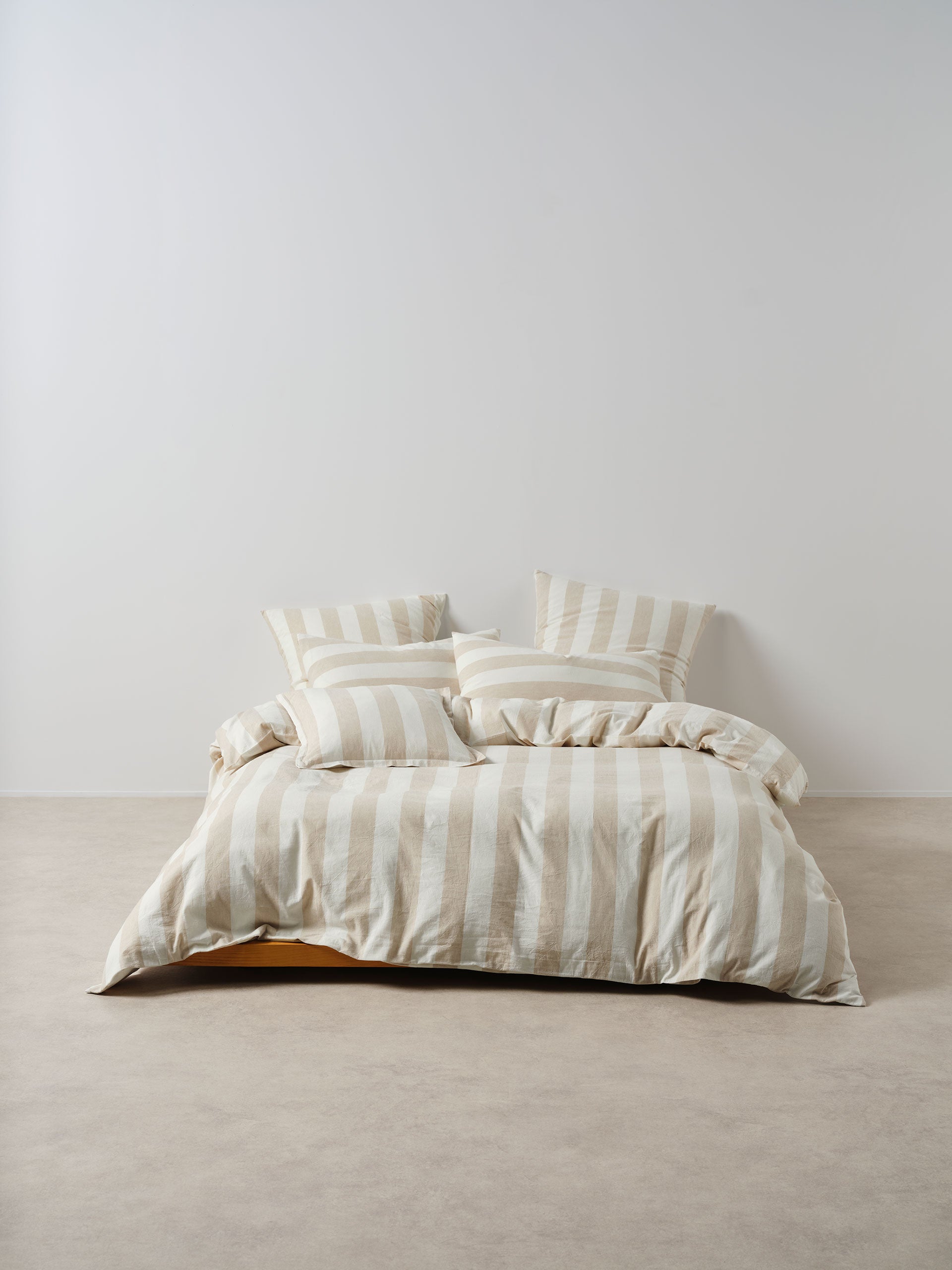 Vintage Stripe Natural Quilt Cover Set