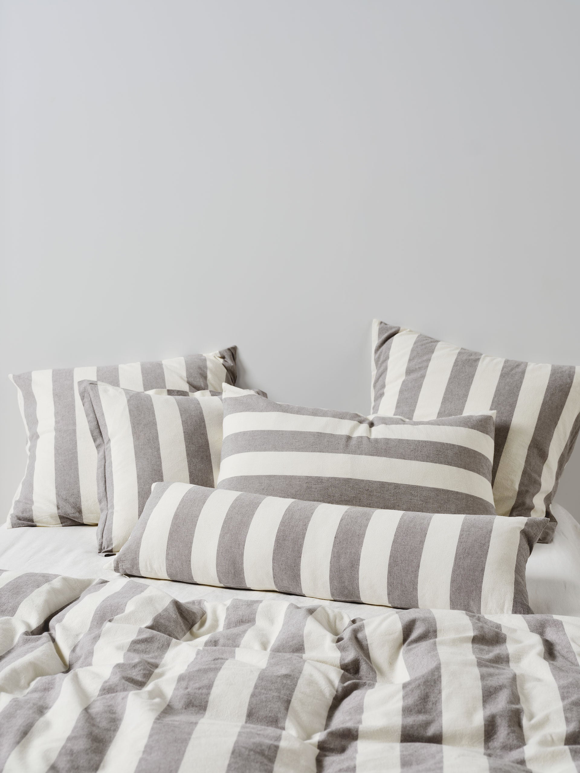 Vintage Stripe Steel Quilt Cover Set