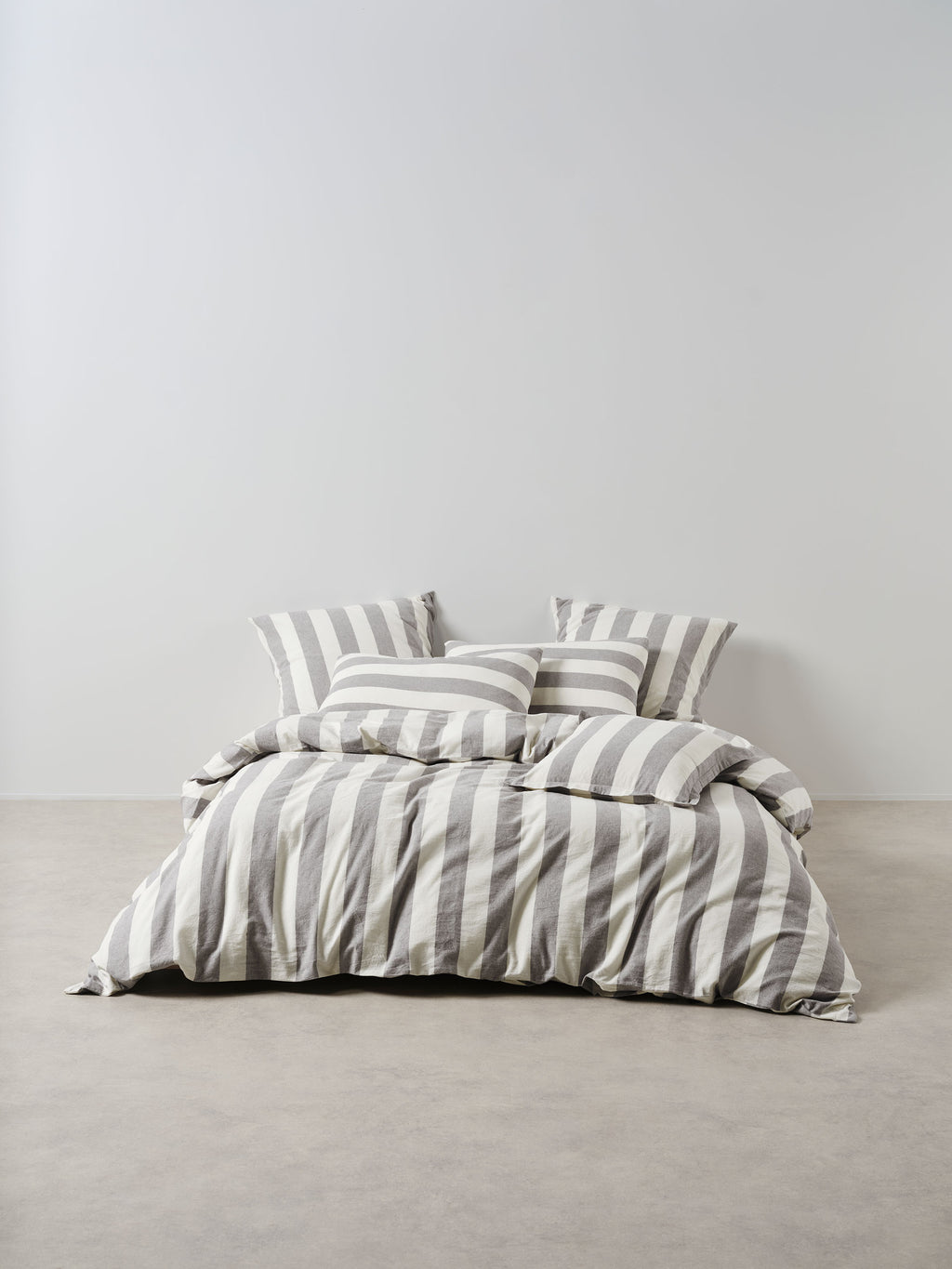 Vintage Stripe Steel Quilt Cover Set