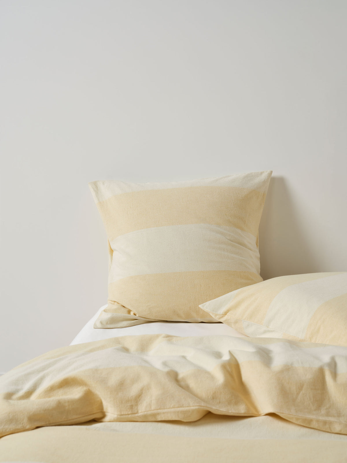 Vintage Wide Stripe Butter European Pillowcase