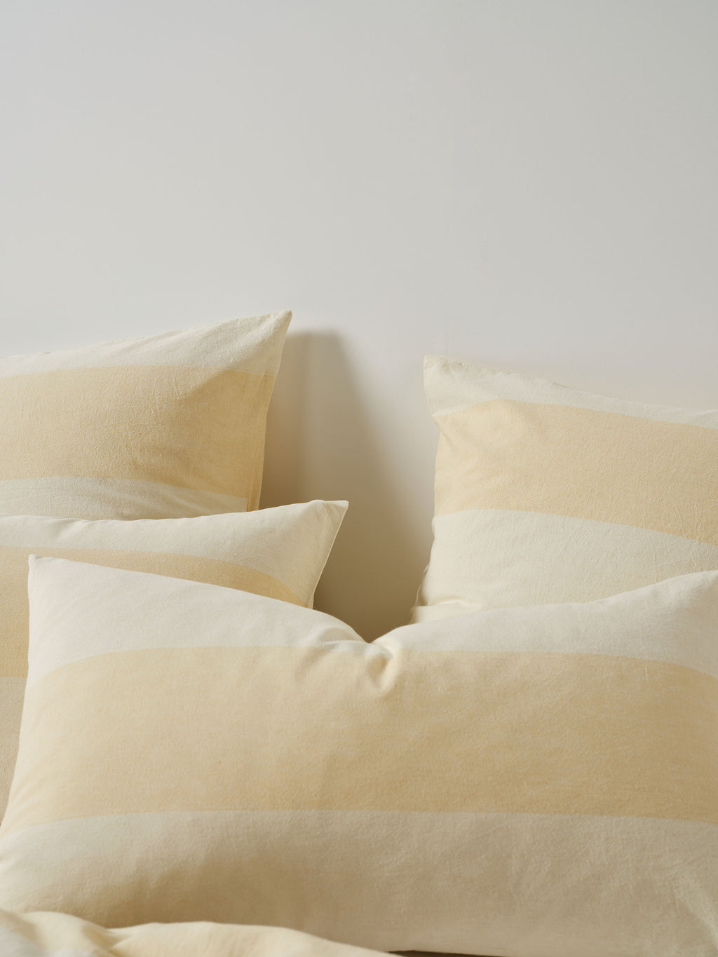 Vintage Wide Stripe Butter Quilt Cover Set