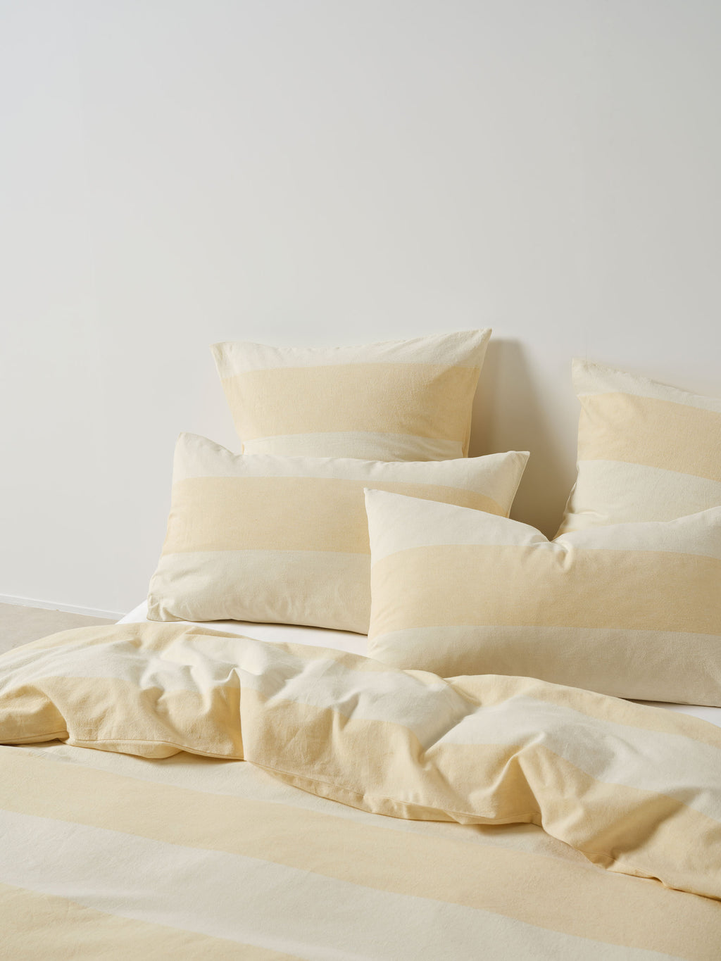 Vintage Wide Stripe Butter European Pillowcase