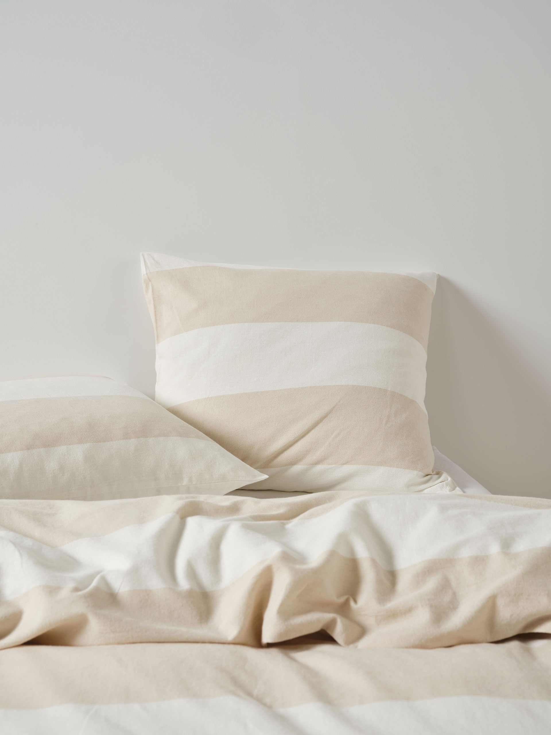 Vintage Wide Stripe Natural European Pillowcase