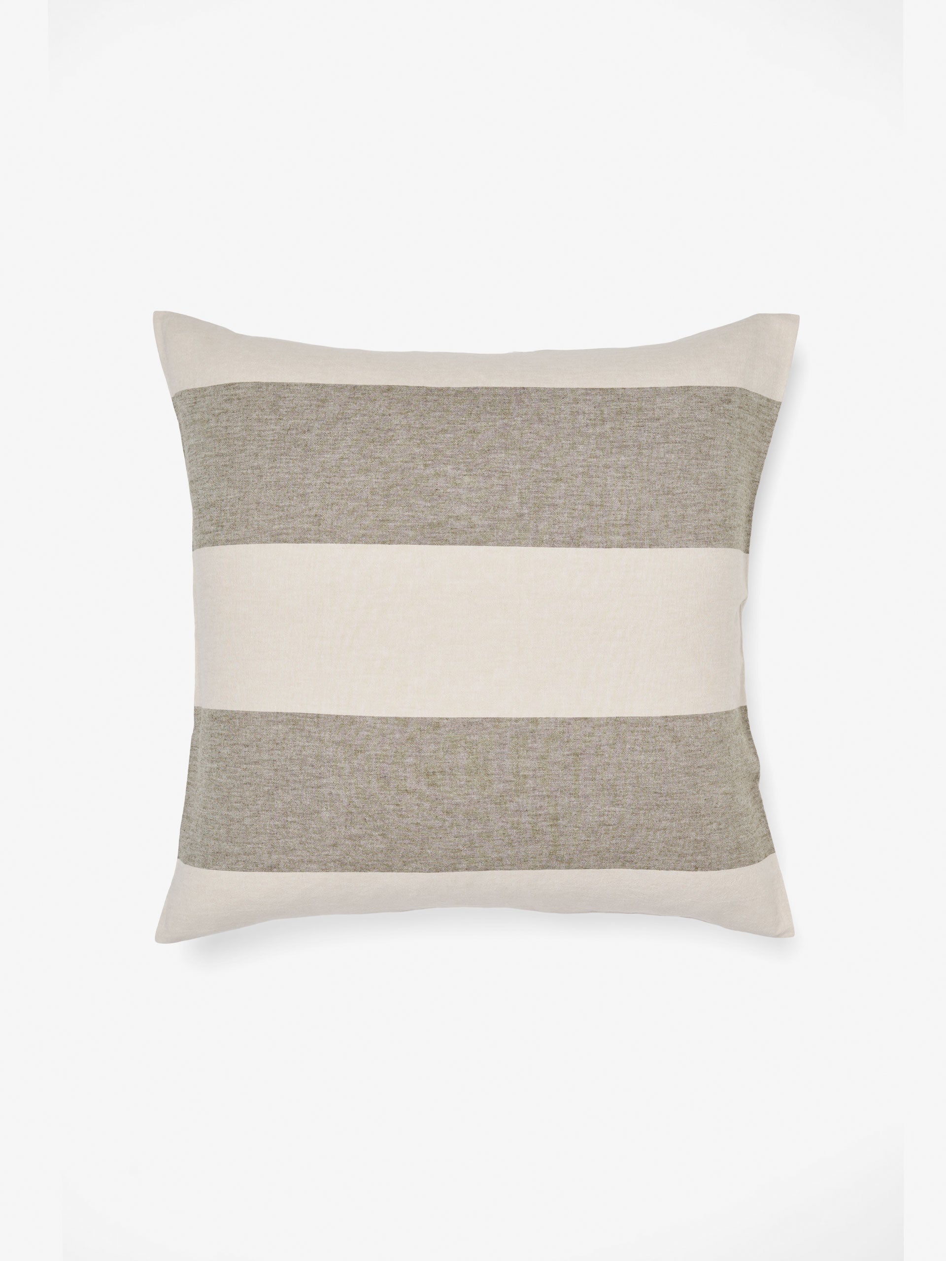Vintage Wide Stripe Olive European Pillowcase