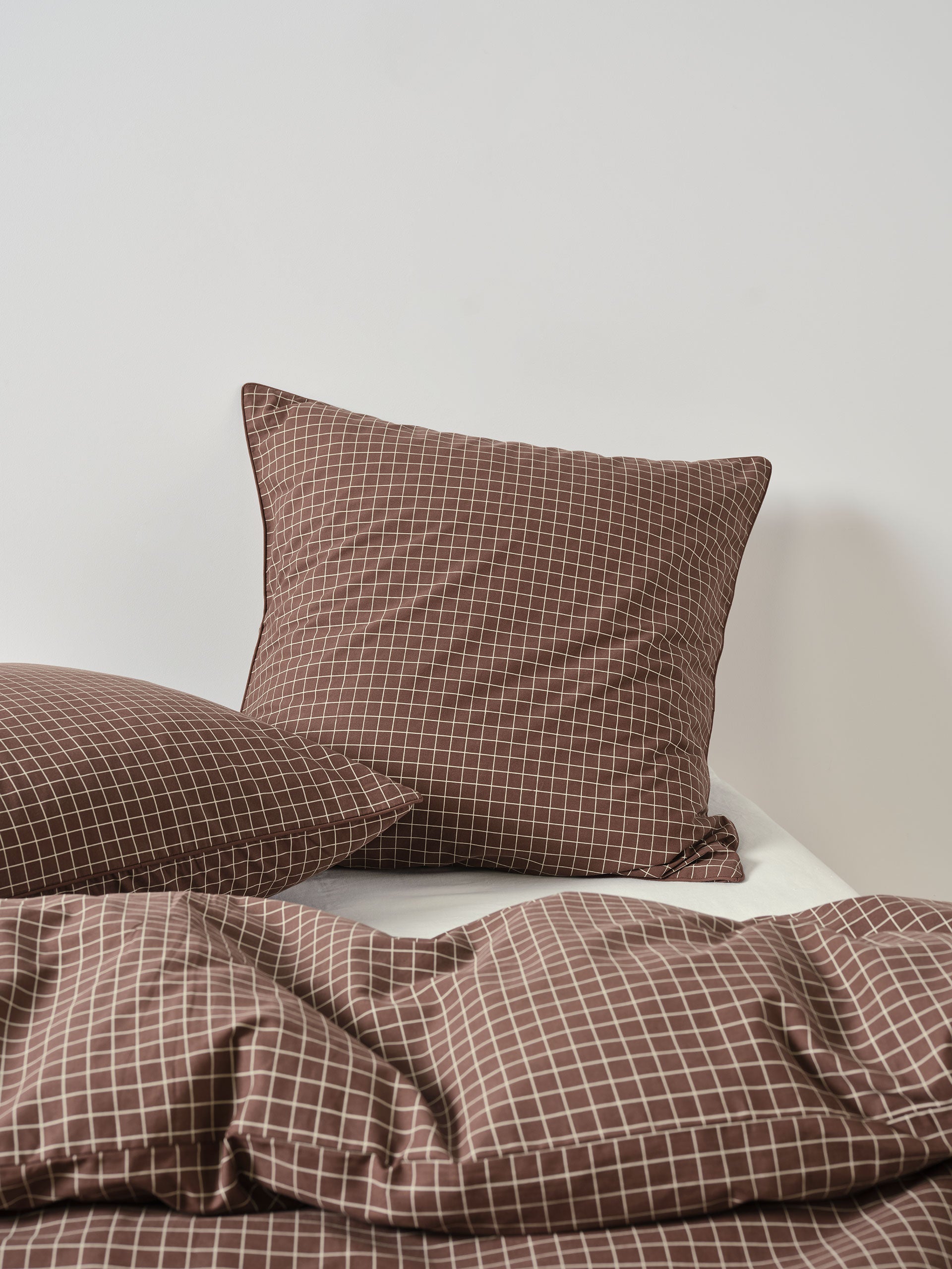 Volley Check Chocolate European Pillowcase