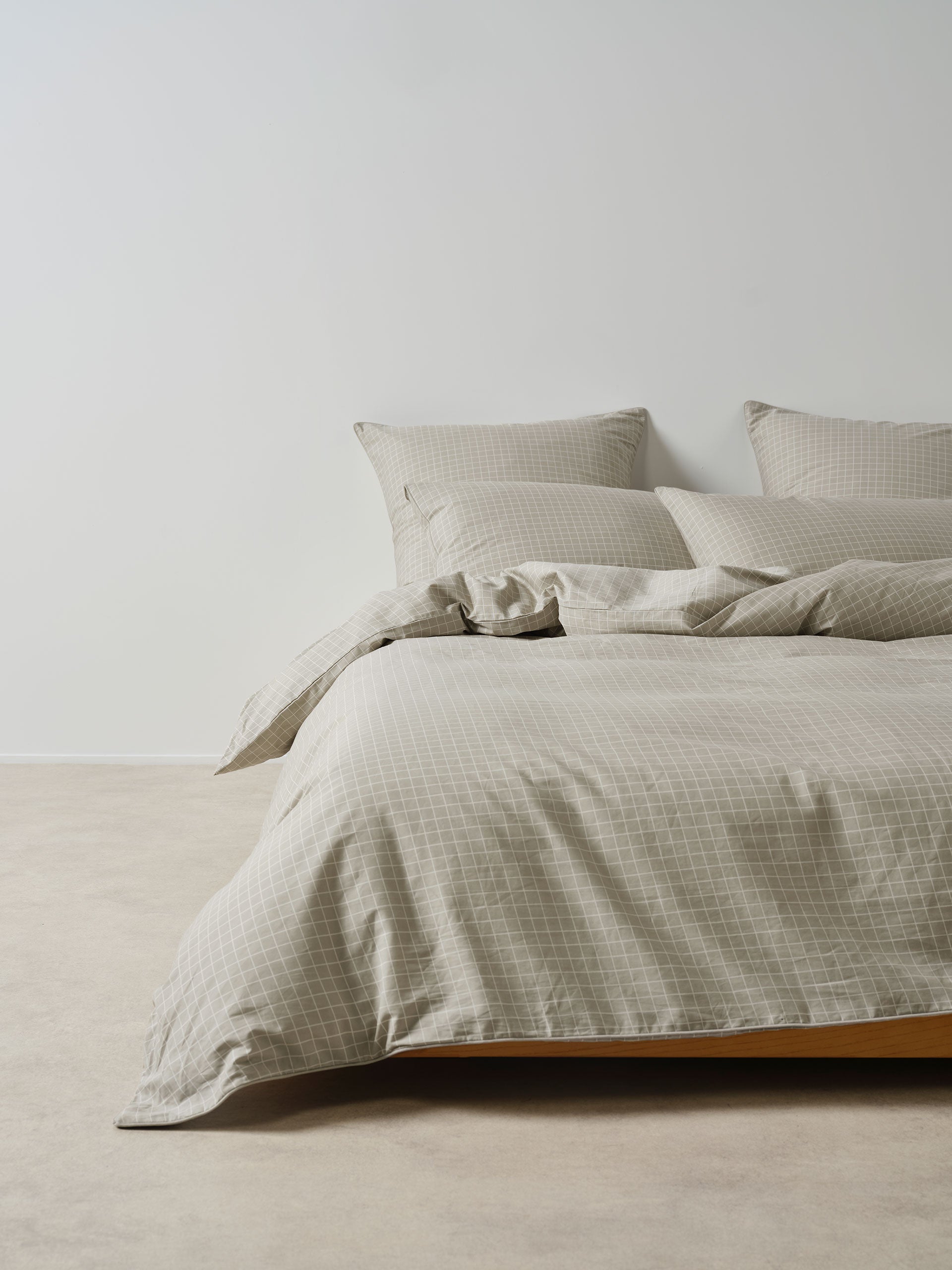Volley Check Pebble Quilt Cover Set