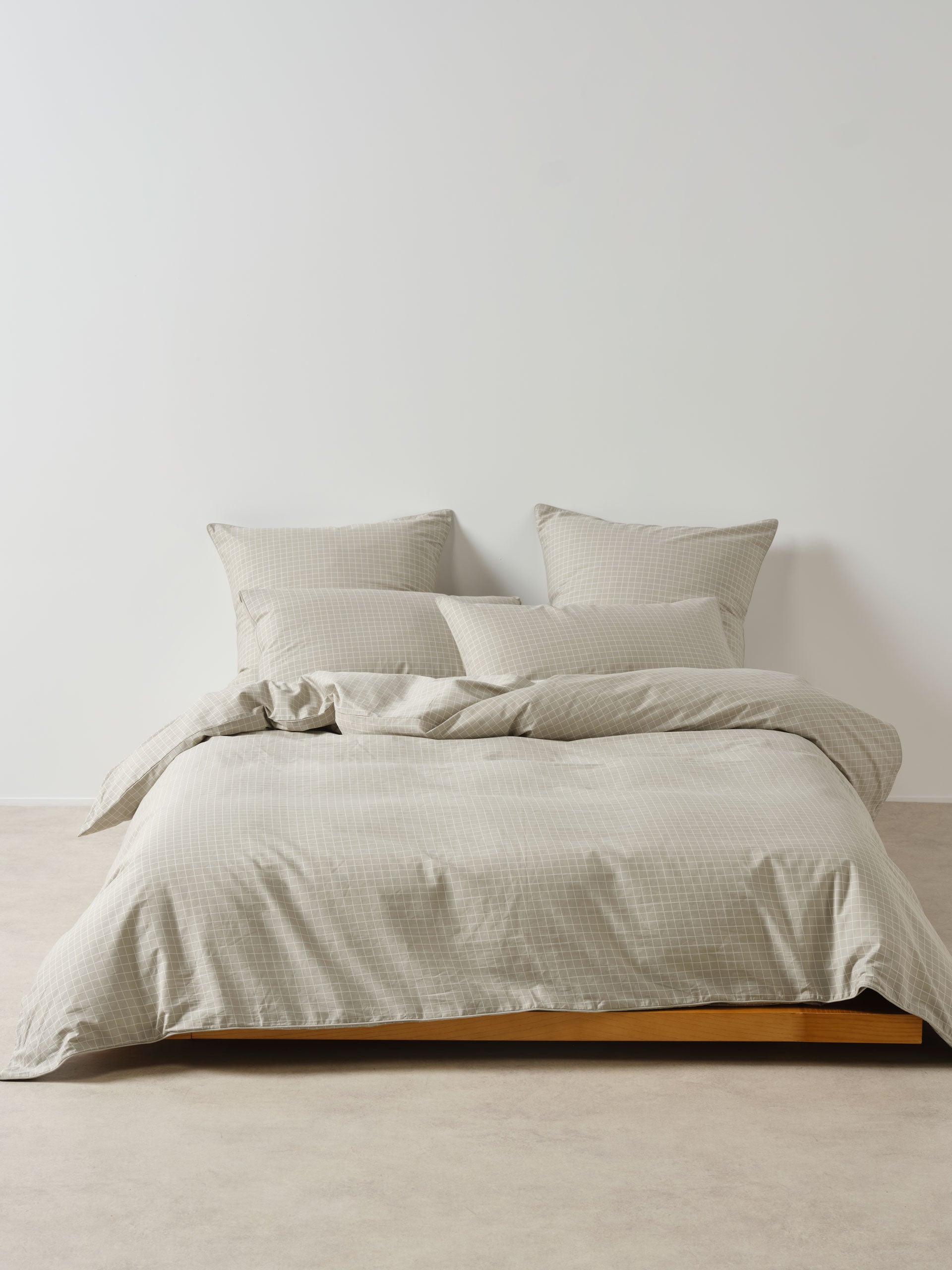 Volley Check Pebble Quilt Cover Set