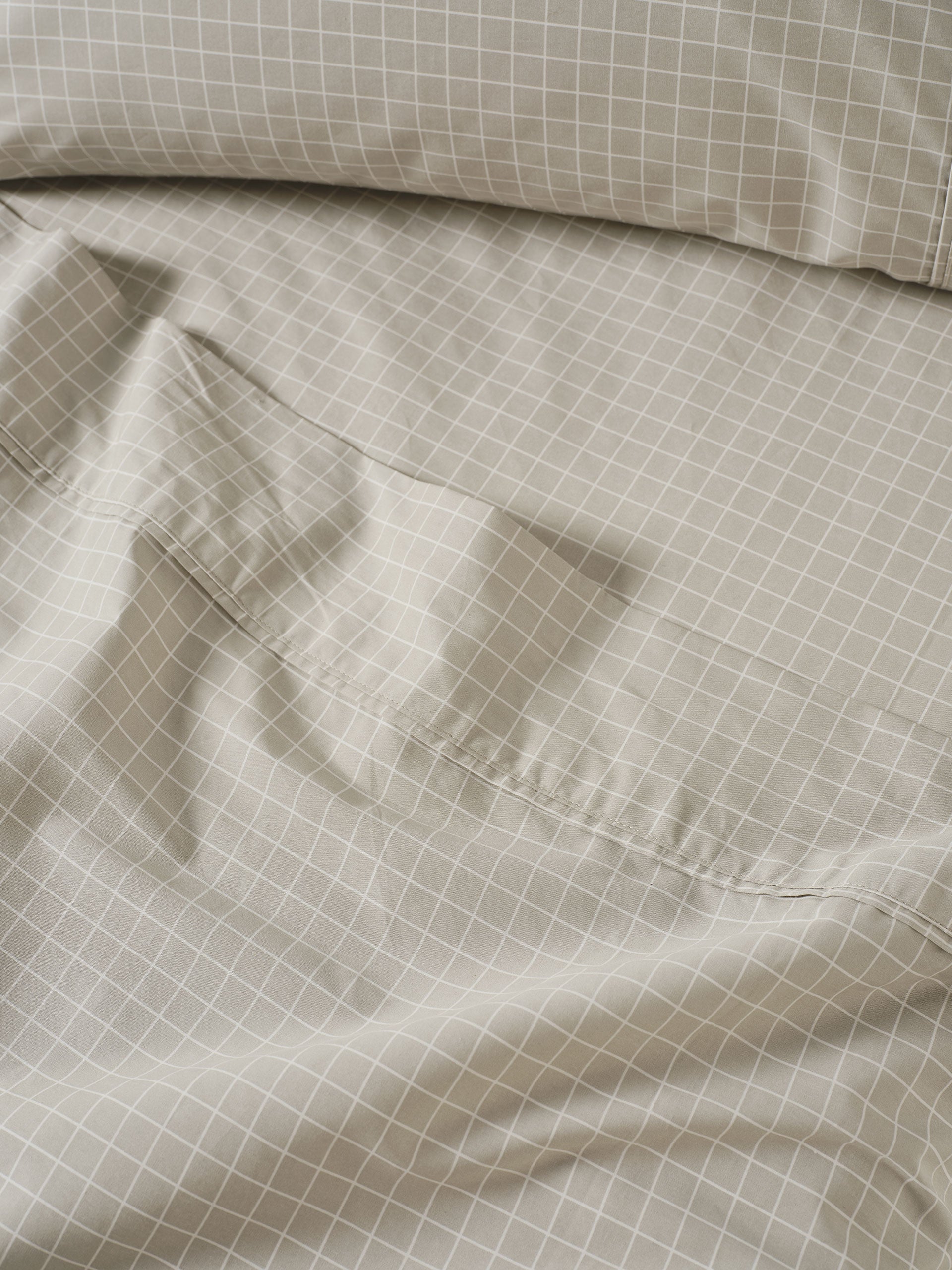 Volley Check Pebble Sheet Set