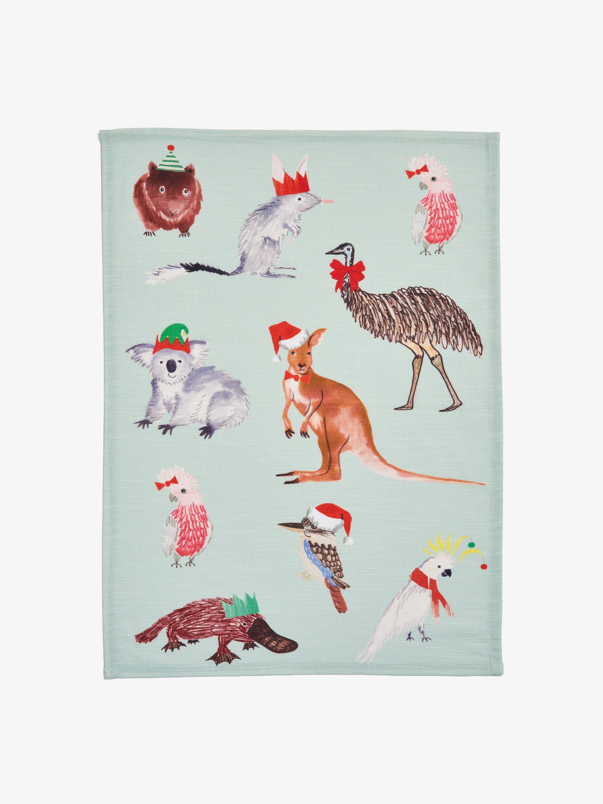 Christmas Aussie Animal Tea Towel