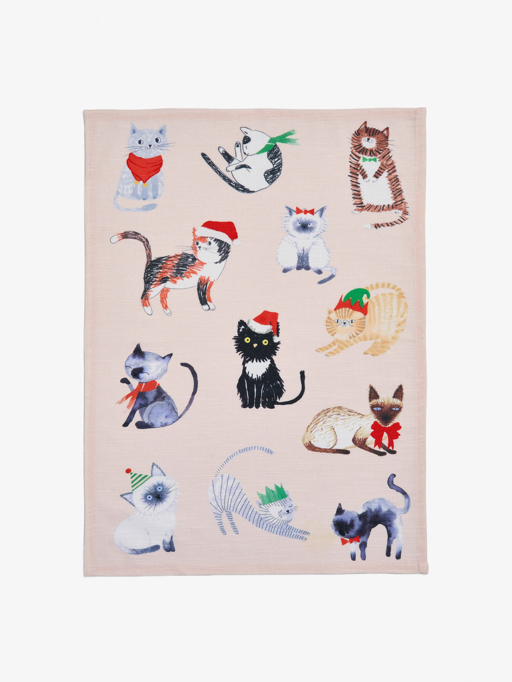 Christmas Cats Tea Towel