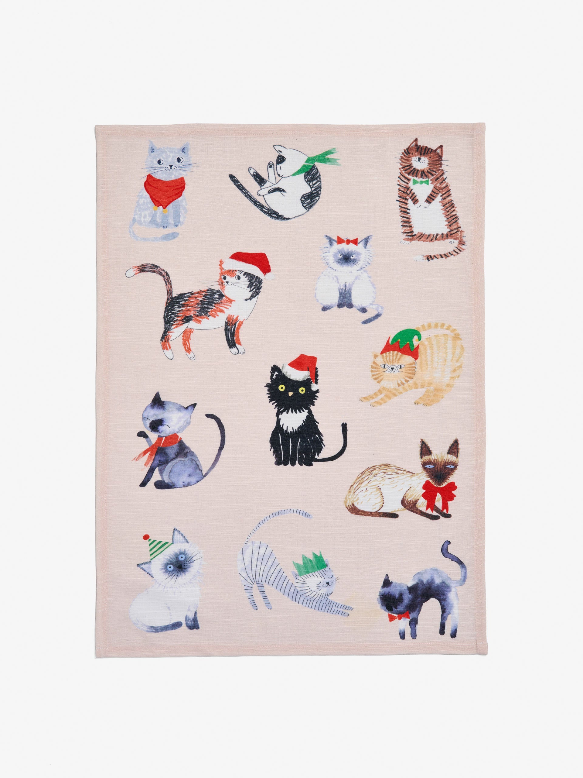 Christmas Cats Tea Towel