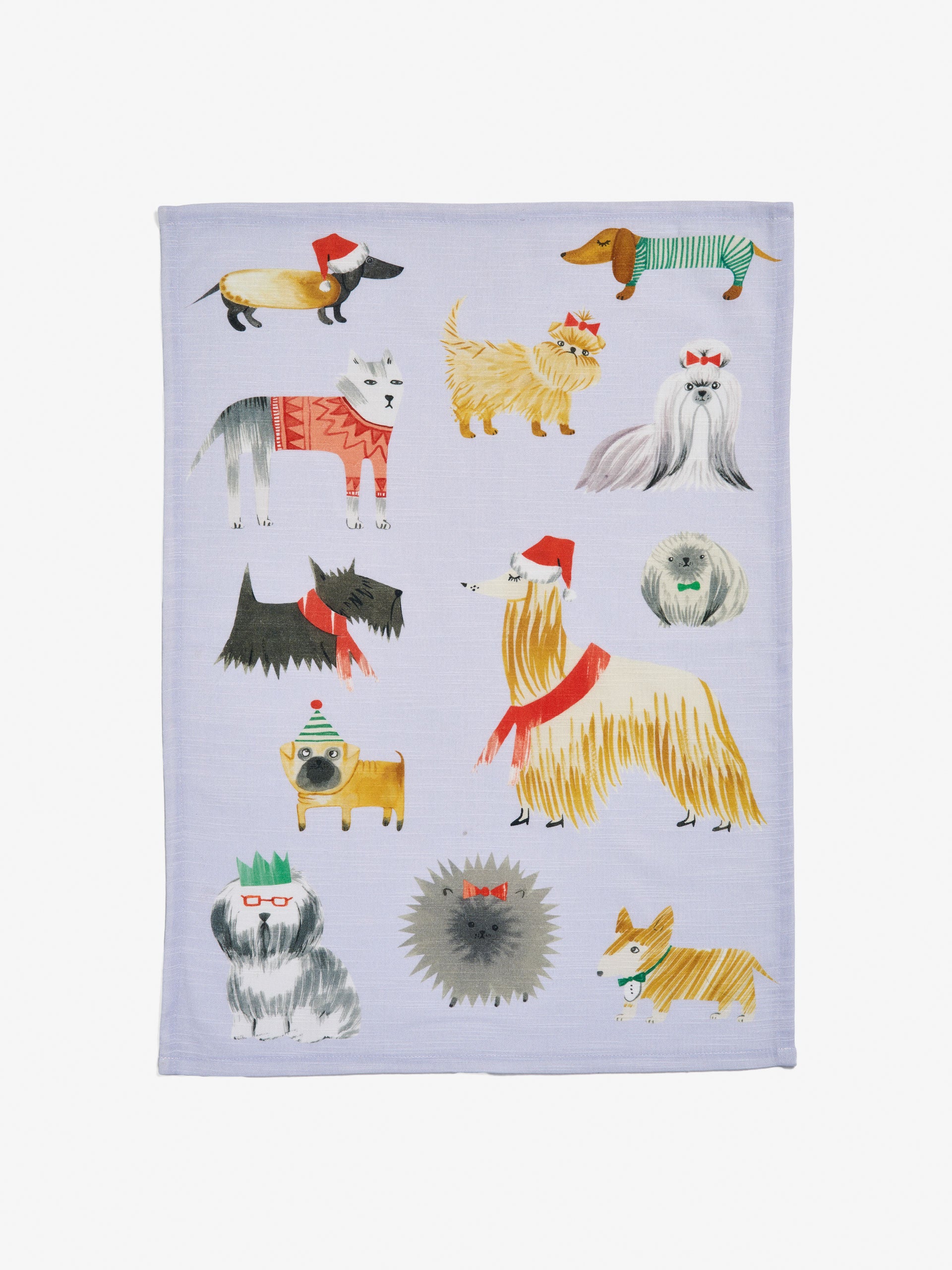 Christmas Dogs Tea Towel
