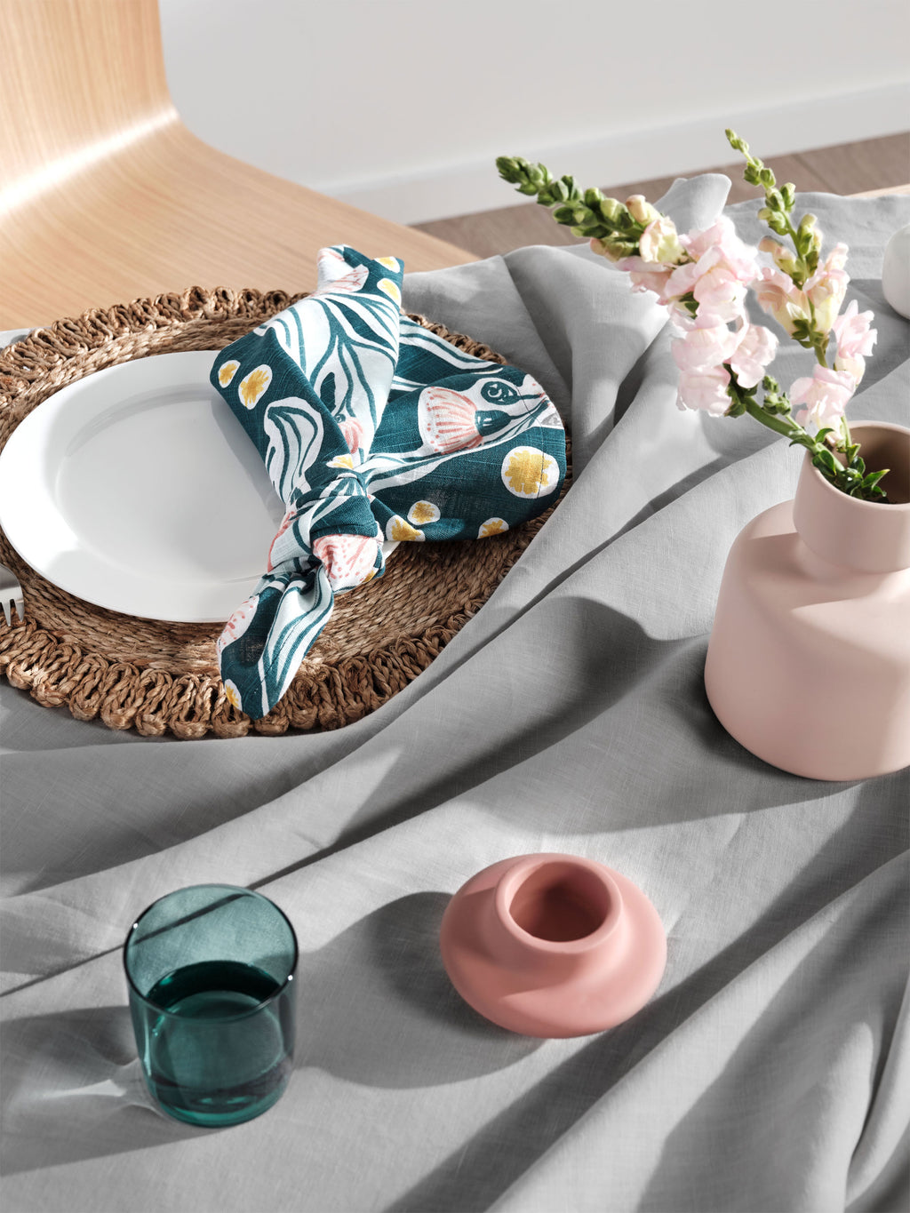 Nimes Ash Square Tablecloth