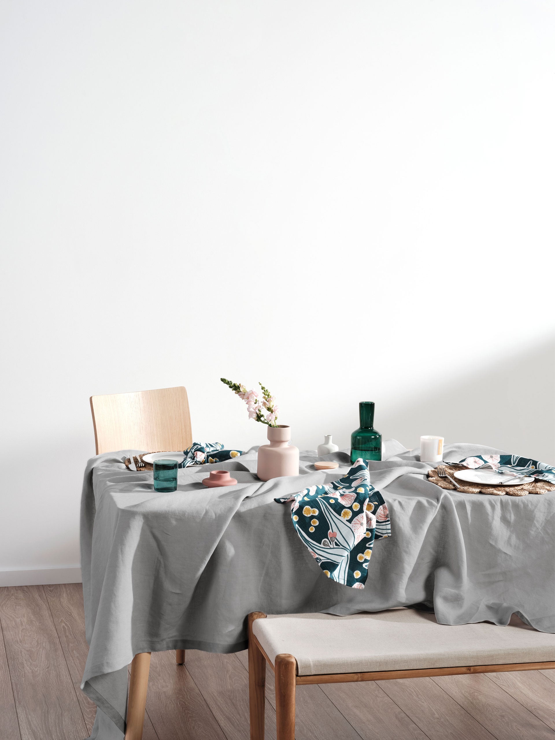 Nimes Ash Square Tablecloth