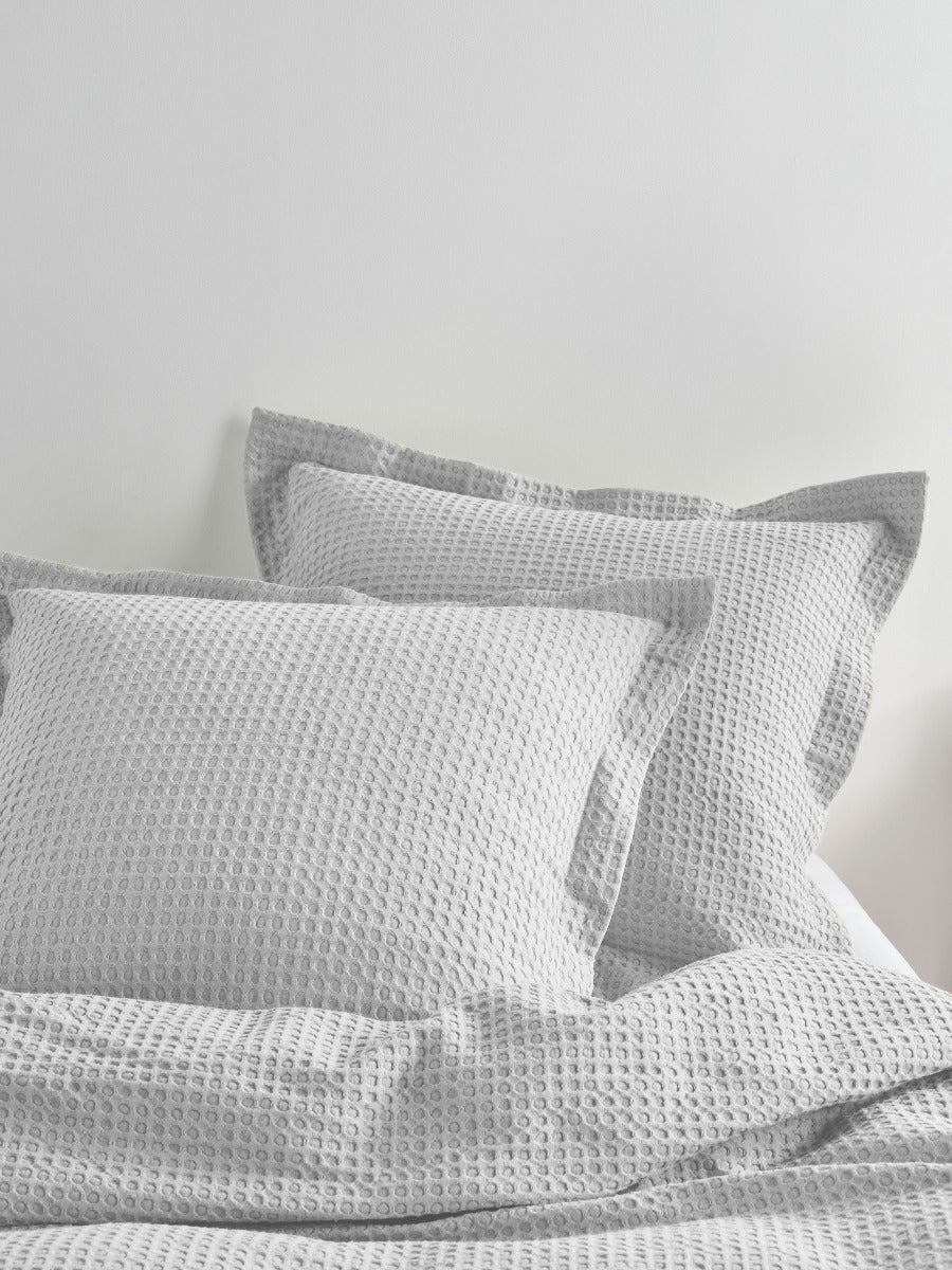 Deluxe Waffle White European Pillowcase
