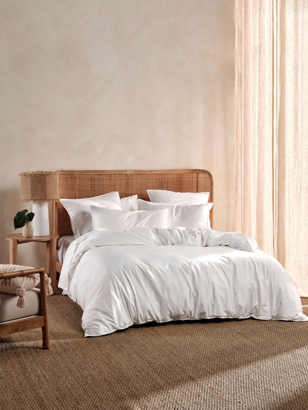 Nara White Quilt Cover Set