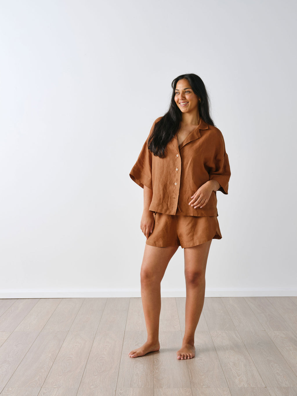 Nimes Cinnamon Wide-Sleeved Shirt