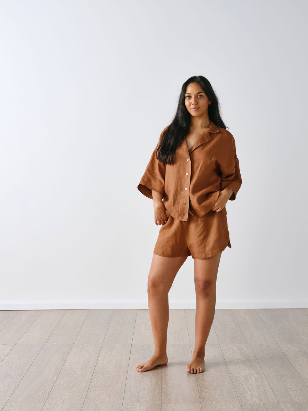 Nimes Cinnamon Wide-Sleeved Shirt