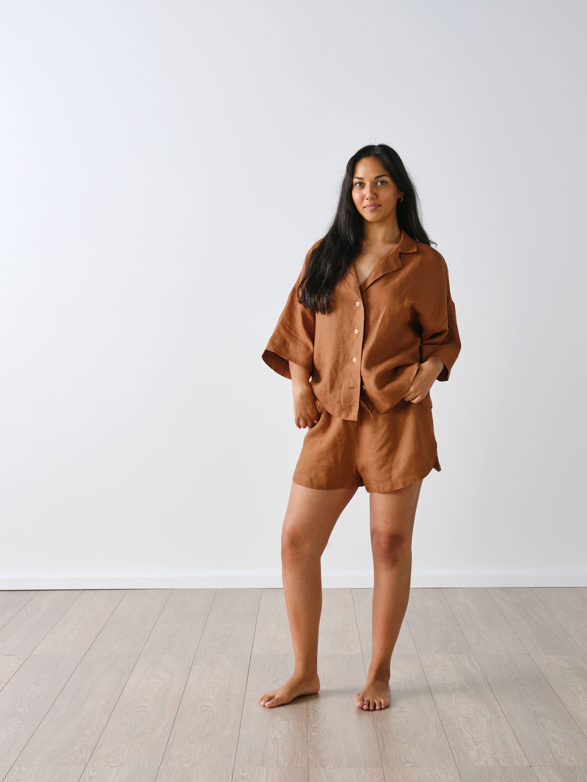 Nimes Cinnamon Wide-Sleeved Shirt