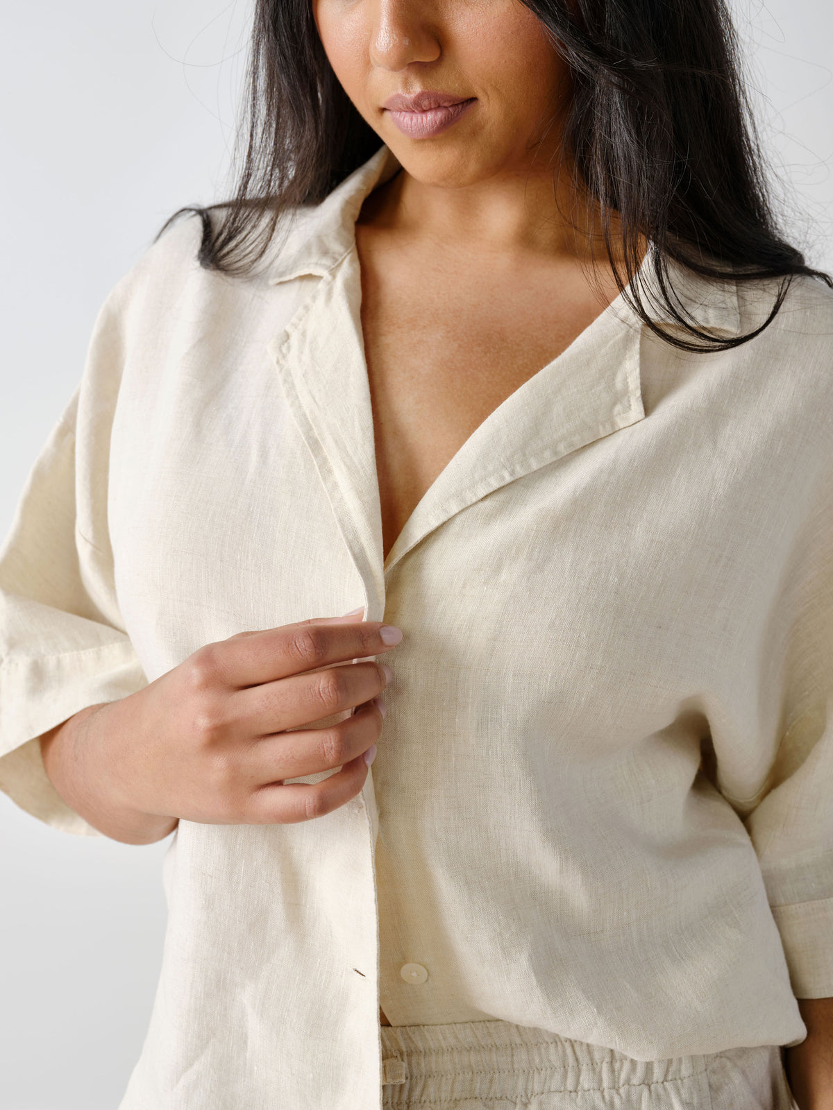 Nimes Natural Wide-Sleeved Shirt