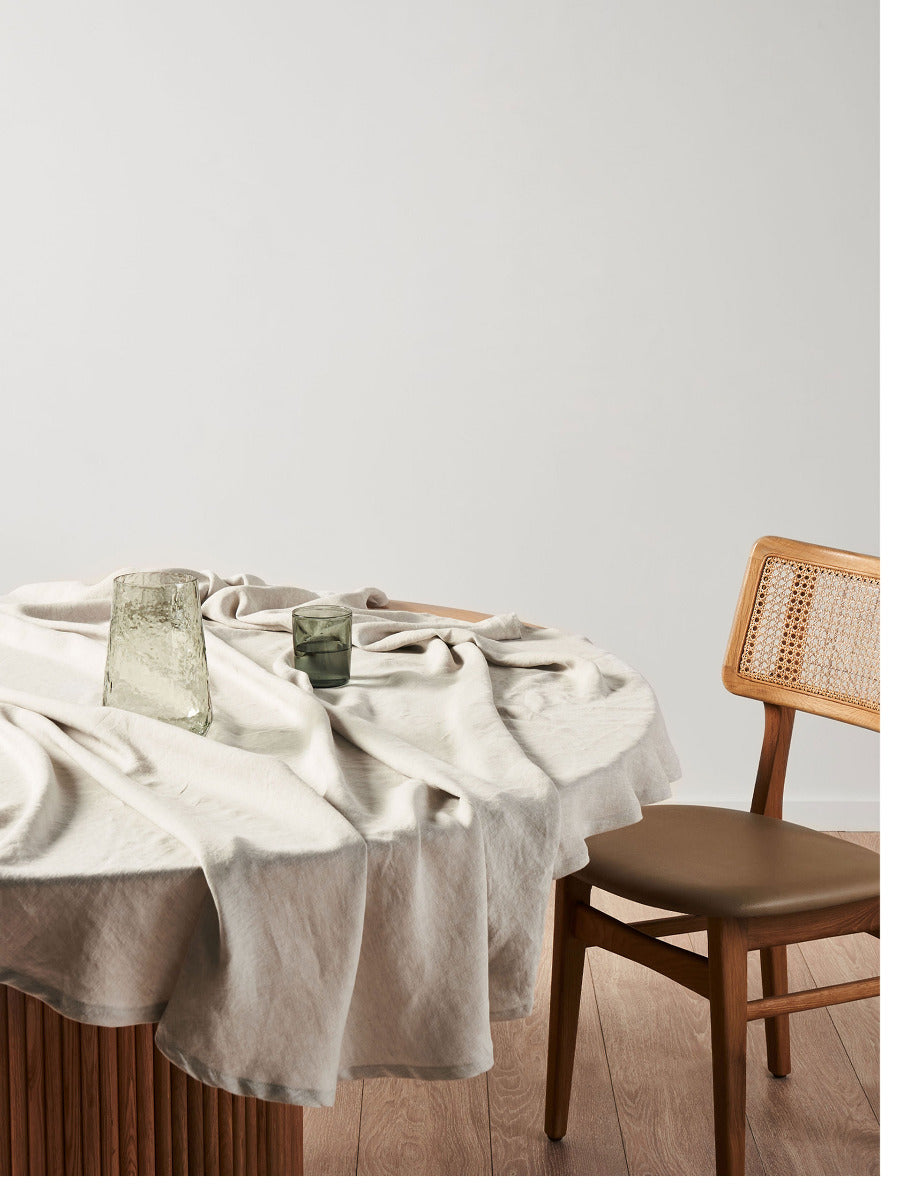 Nimes Natural Round Tablecloth