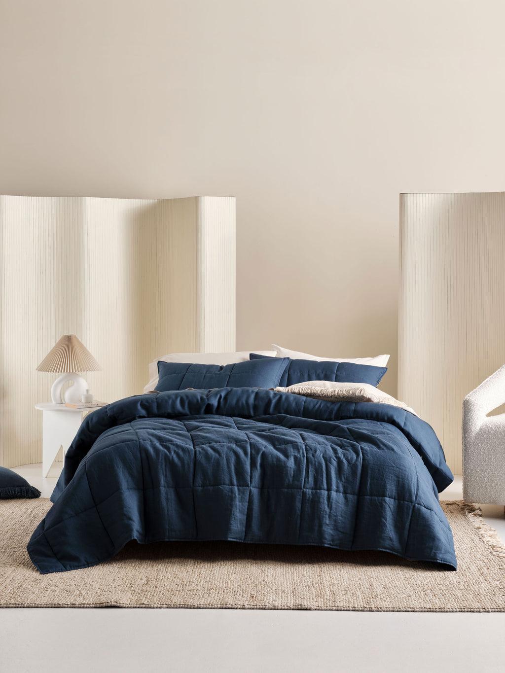 Nimes Navy Coverlet