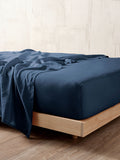 Nimes Navy Fitted Sheet 50cm