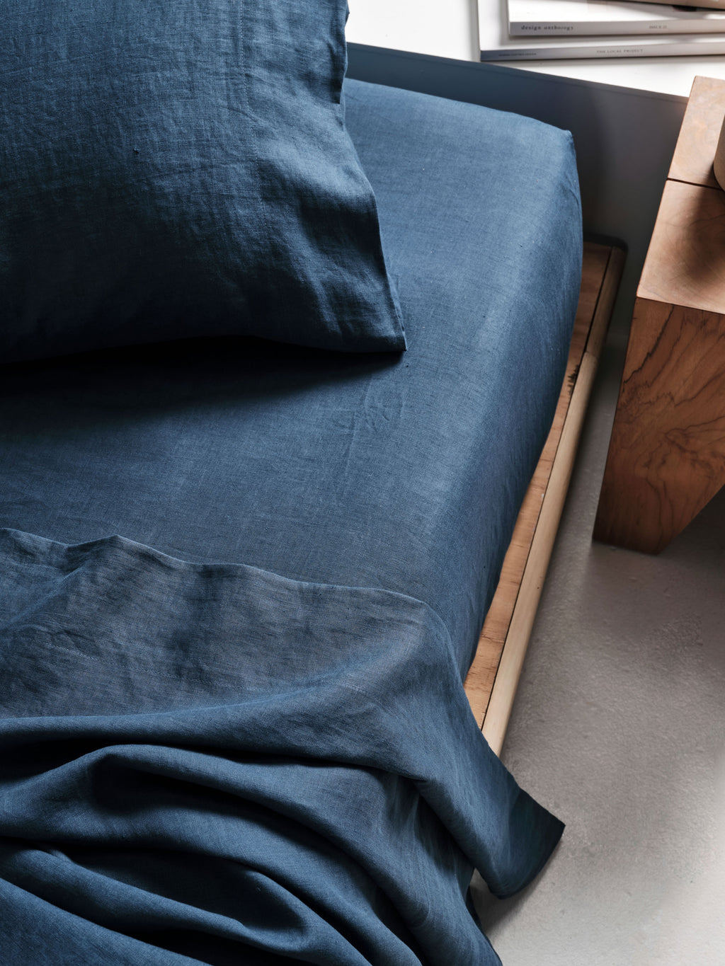 Nimes Navy Fitted Sheet 50cm